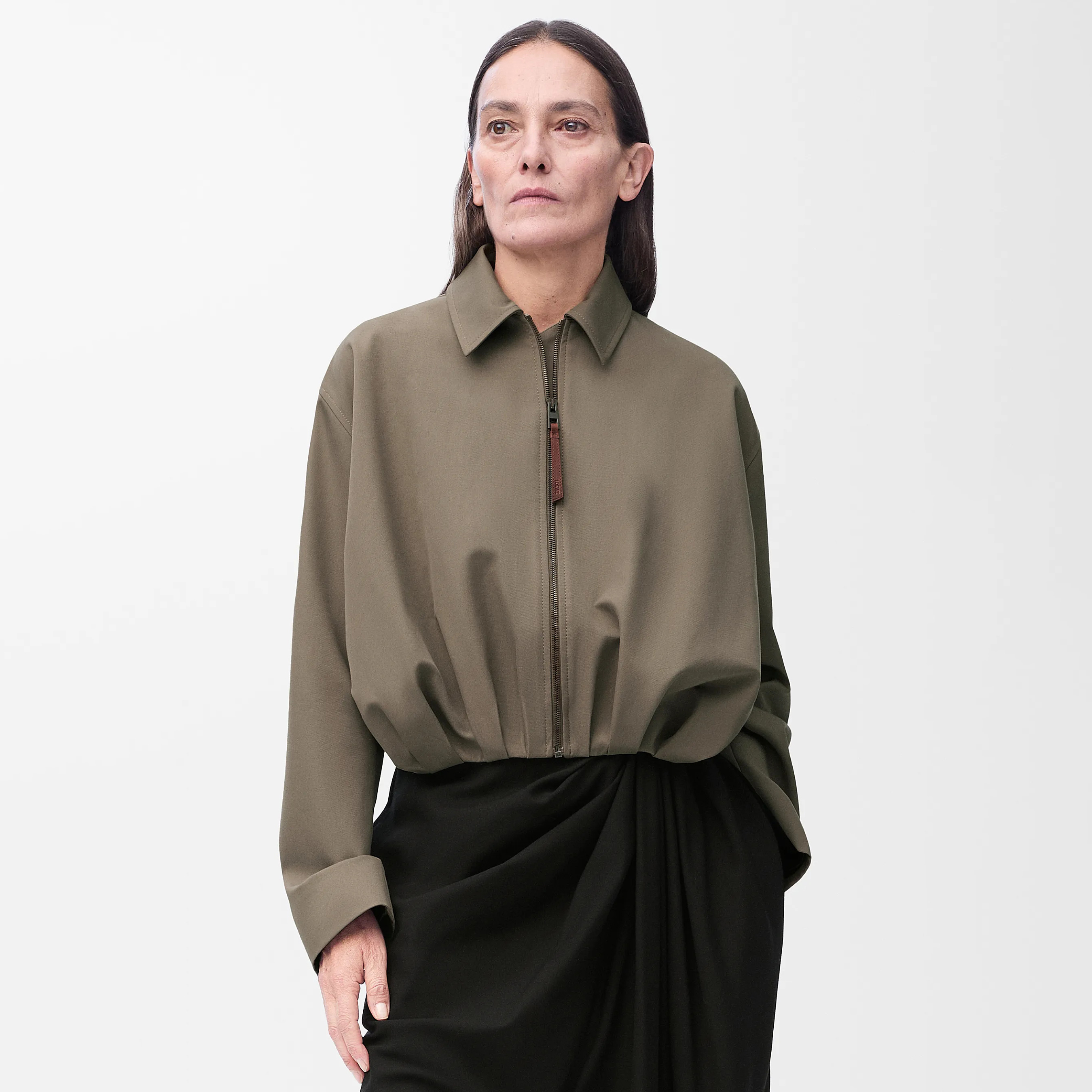 NIGO Loewe Women's Spring and Autumn Solid Color Cotton Short Long Sleeve Zipper Jacket #nigo76343