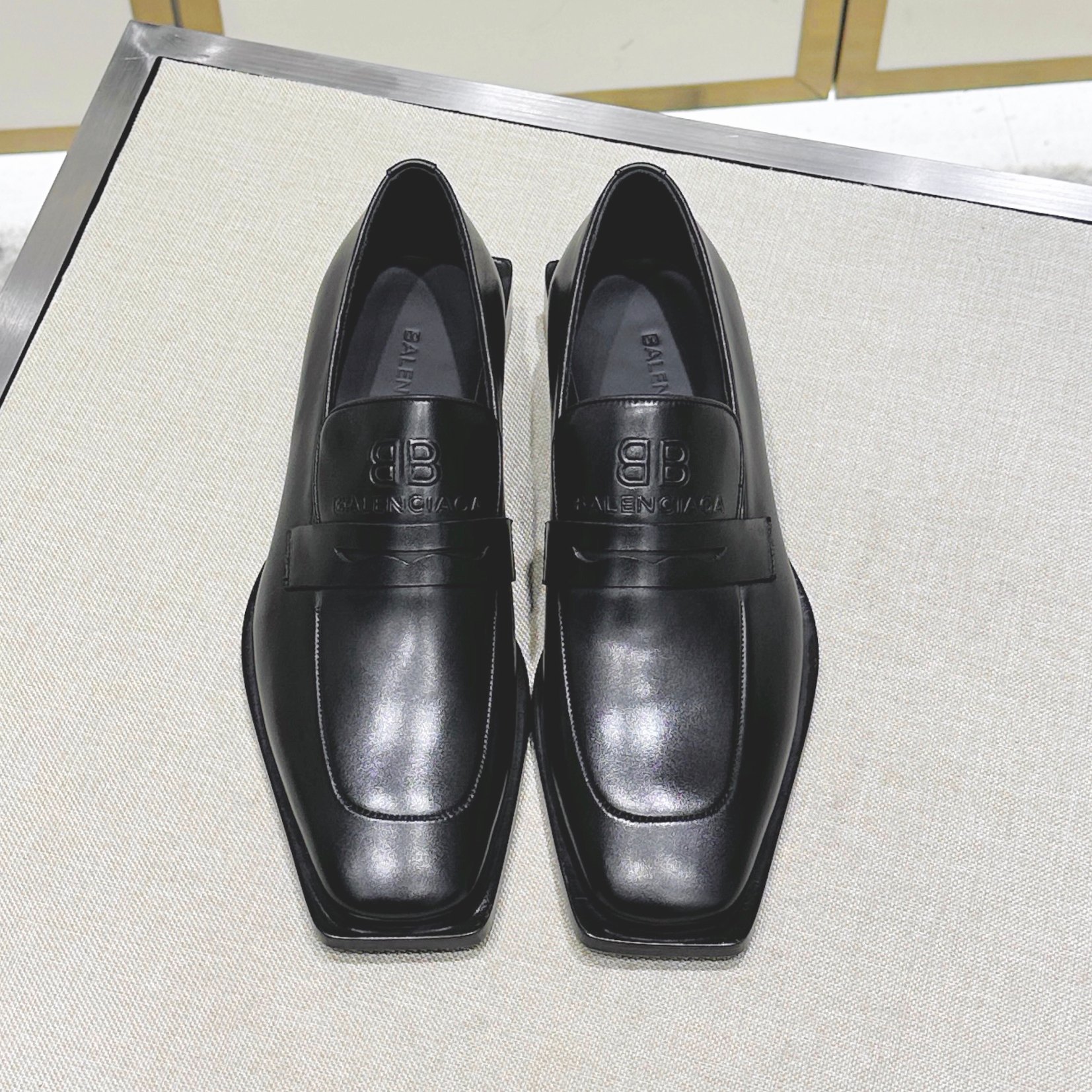 NIGO Balenciaga Men's Spring and Autumn Square Toe Solid Color Cowhide Loafers Shoes #nigo76293