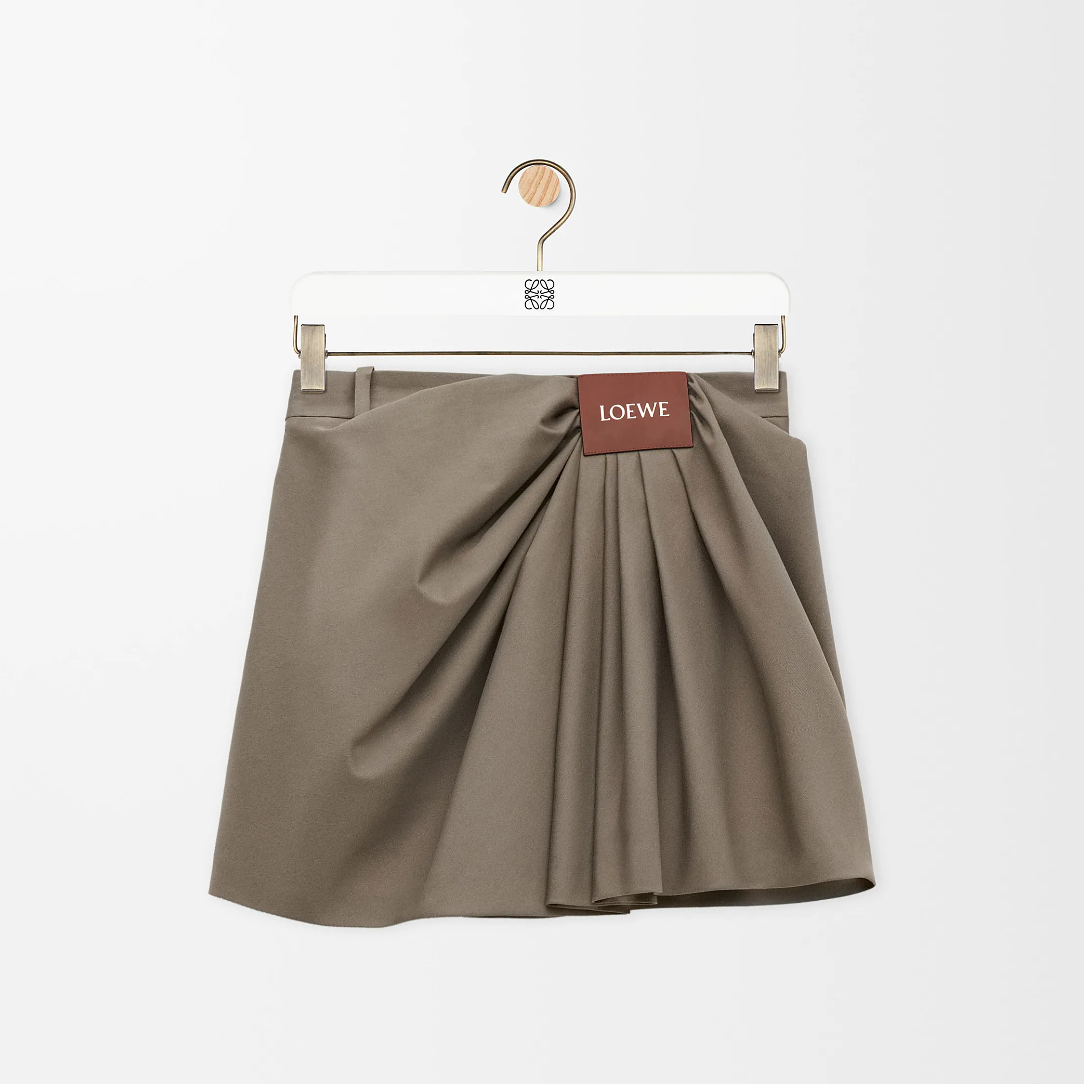 NIGO Loewe Women's Summer Solid Color Logo Letter Print Pleated Casual Short Skirt #nigo76345