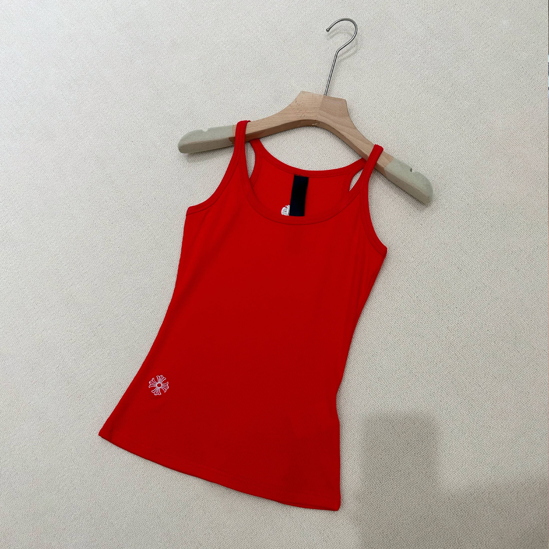 NIGO Chrome Hearts Women's Spring and Summer Cross Sanskrit Print Vest Solid Colour Fashion Sexy Slimming Camisole Top T-Shirt #nigo76339