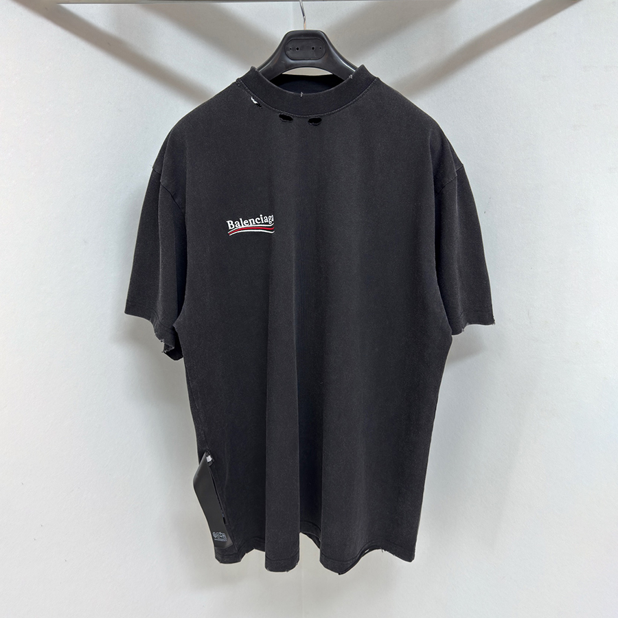 NIGO Balenciaga Men's Summer Logo Embroidery Solid Color Loose Reversible Short Sleeve T-Shirt #nigo76322