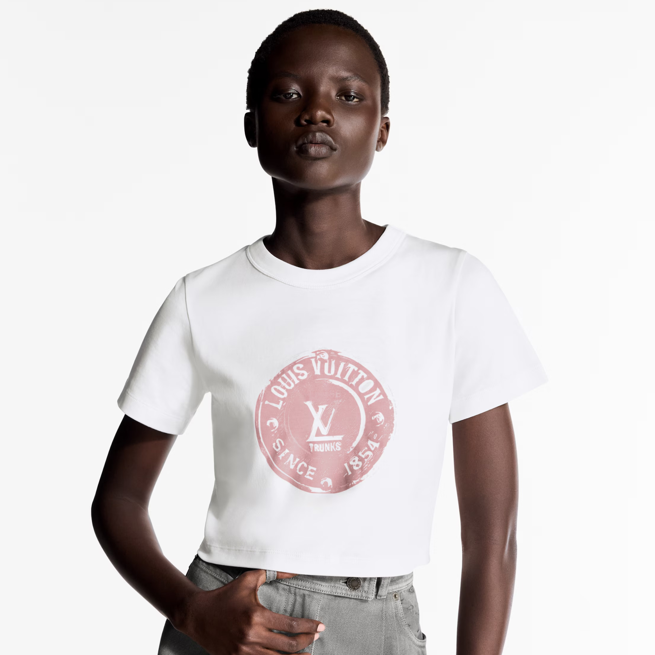 NIGO Louis Vuitton Women's Solid Color Pattern Printed Short Round Neck Cotton Short Sleeve T-Shirt #nigo76312