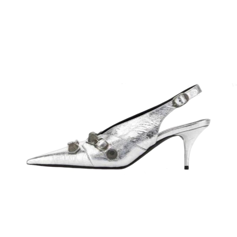 NIGO Balenciaga Women's Spring And Summer Punk Style Rivets High Heels Solid Color Fine Heel Leather Casual Shoes Shoes High 8.5cm Ngvp #nigo1421