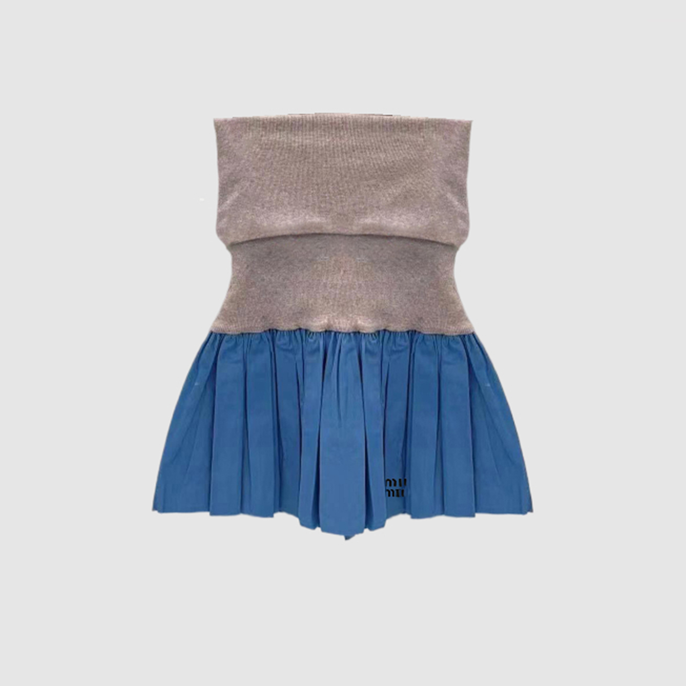 NIGO MiuMiu Women's Spring And Summer New Logo Colour Blocking Long-Sleeved T-Shirt Dress Fashionable Versatile Bustier Short Mini Dress Tops #nigo76336