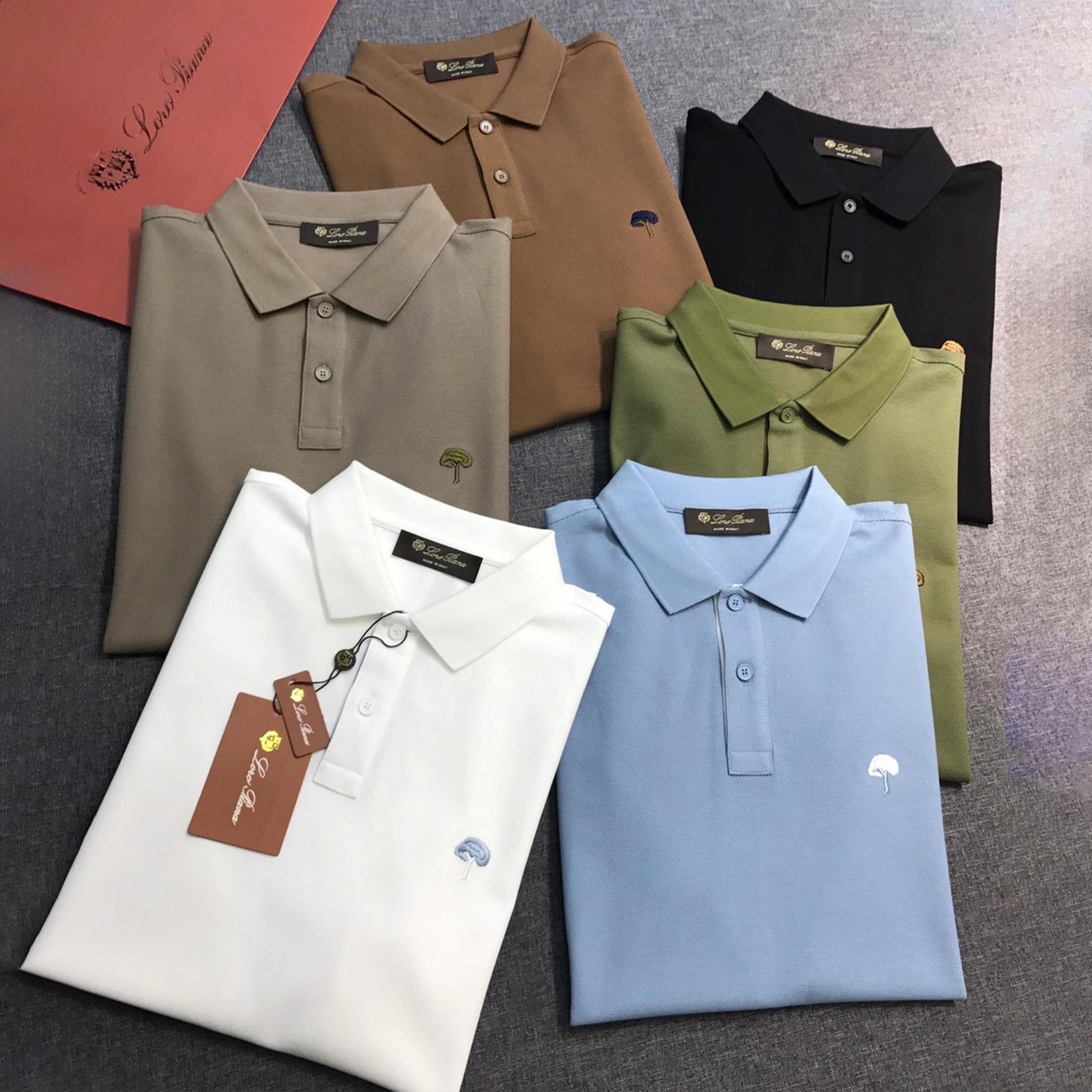 NIGO Loro Piana Men's Spring And Summer Solid Colour Embroidered Polo Shirt Fashion Casual Temperament Comfortable Short-Sleeved Top T-Shirt #nigo76338