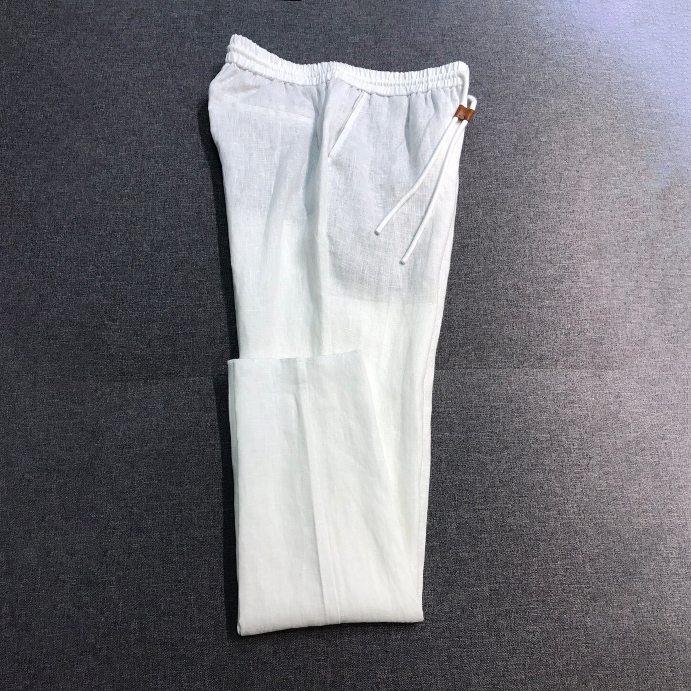 NIGO Loro Piana Men's Spring And Summer Solid Colour Drawstring Fashion Pants Loose Straight Comfortable Cotton Thin Suit Trousers Ngvp #nigo1472