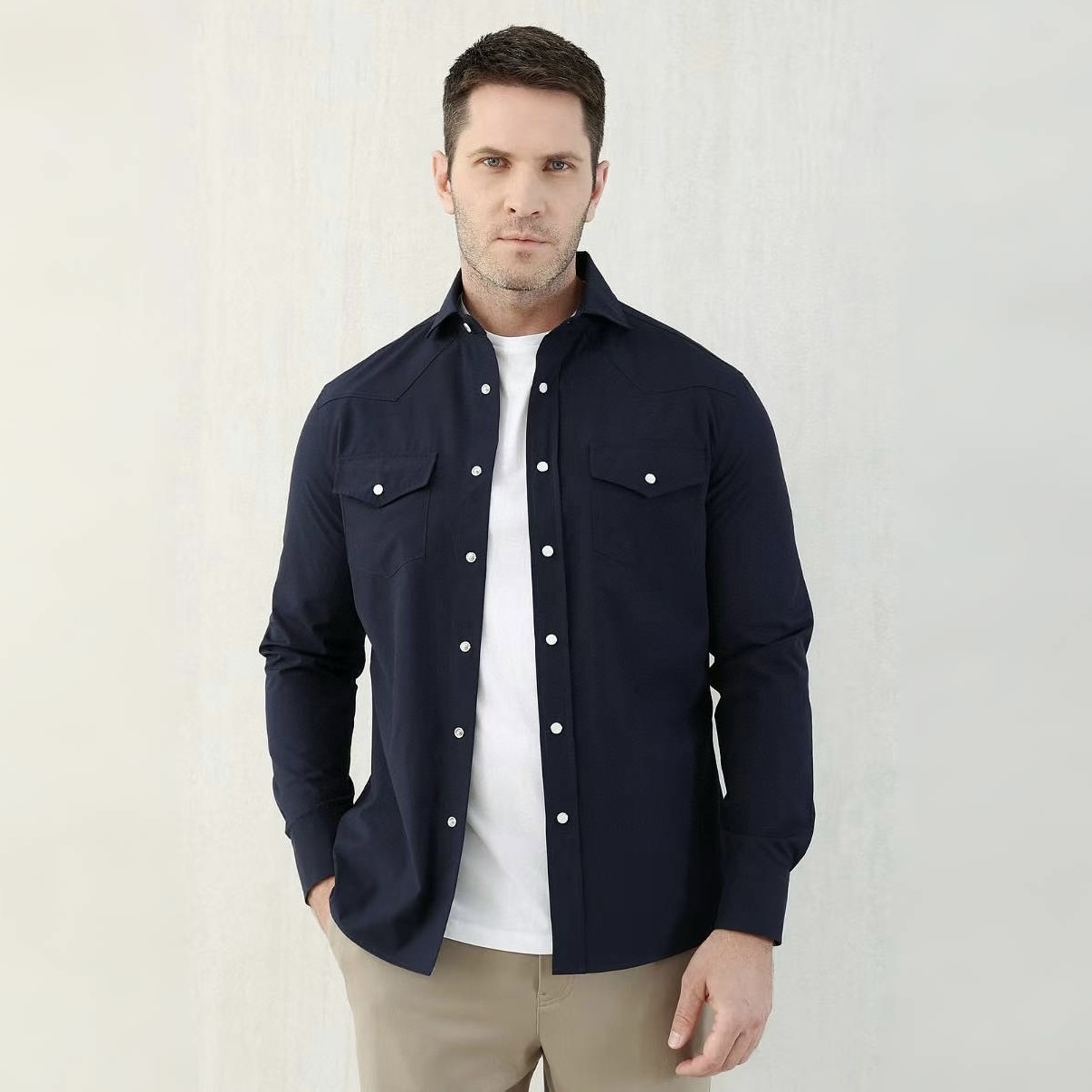 NIGO Brunello Cucinelli Men's Spring And Autumn Lapel Single-Breasted Solid Colour Shirt Fashion Casual Long-Sleeved Shirt Jacket Ngvp #nigo1471