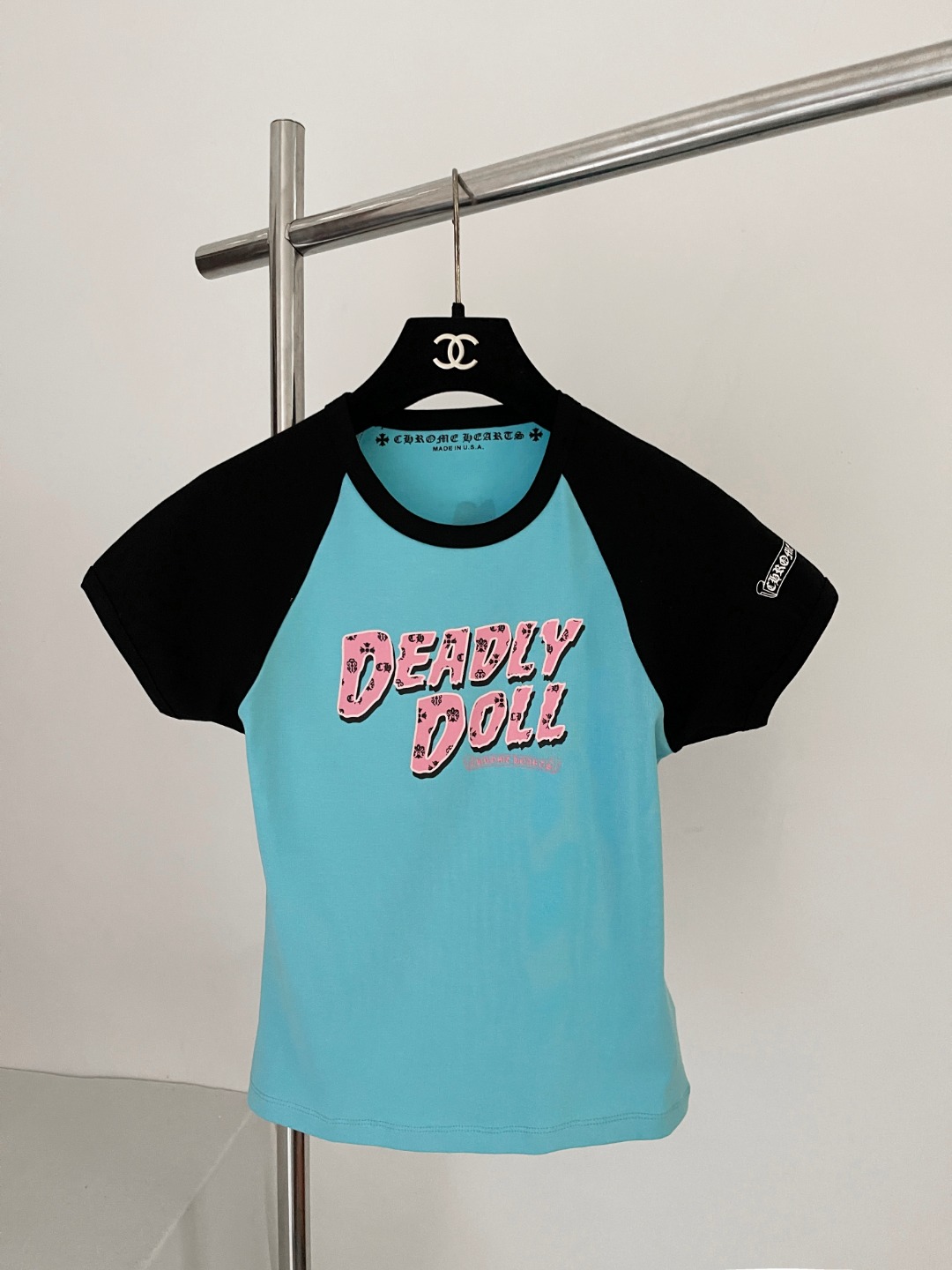 NIGO Chrome Hearts Women's Summer Colorblocked Letter Printed Cotton Round Neck Short Sleeve T-Shirt #nigo76353