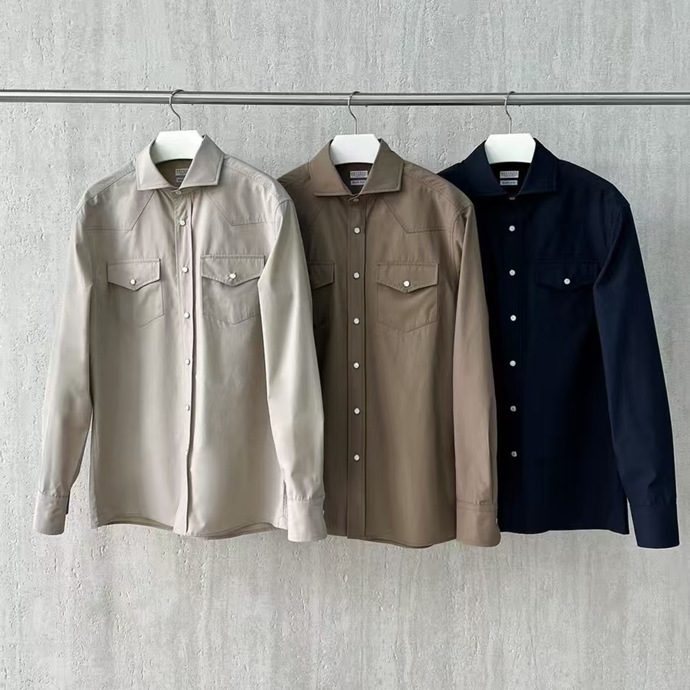 NIGO Brunello Cucinelli Men's Spring And Autumn Lapel Single-Breasted Solid Colour Shirt Fashion Casual Long-Sleeved Shirt Jacket Ngvp #nigo1471