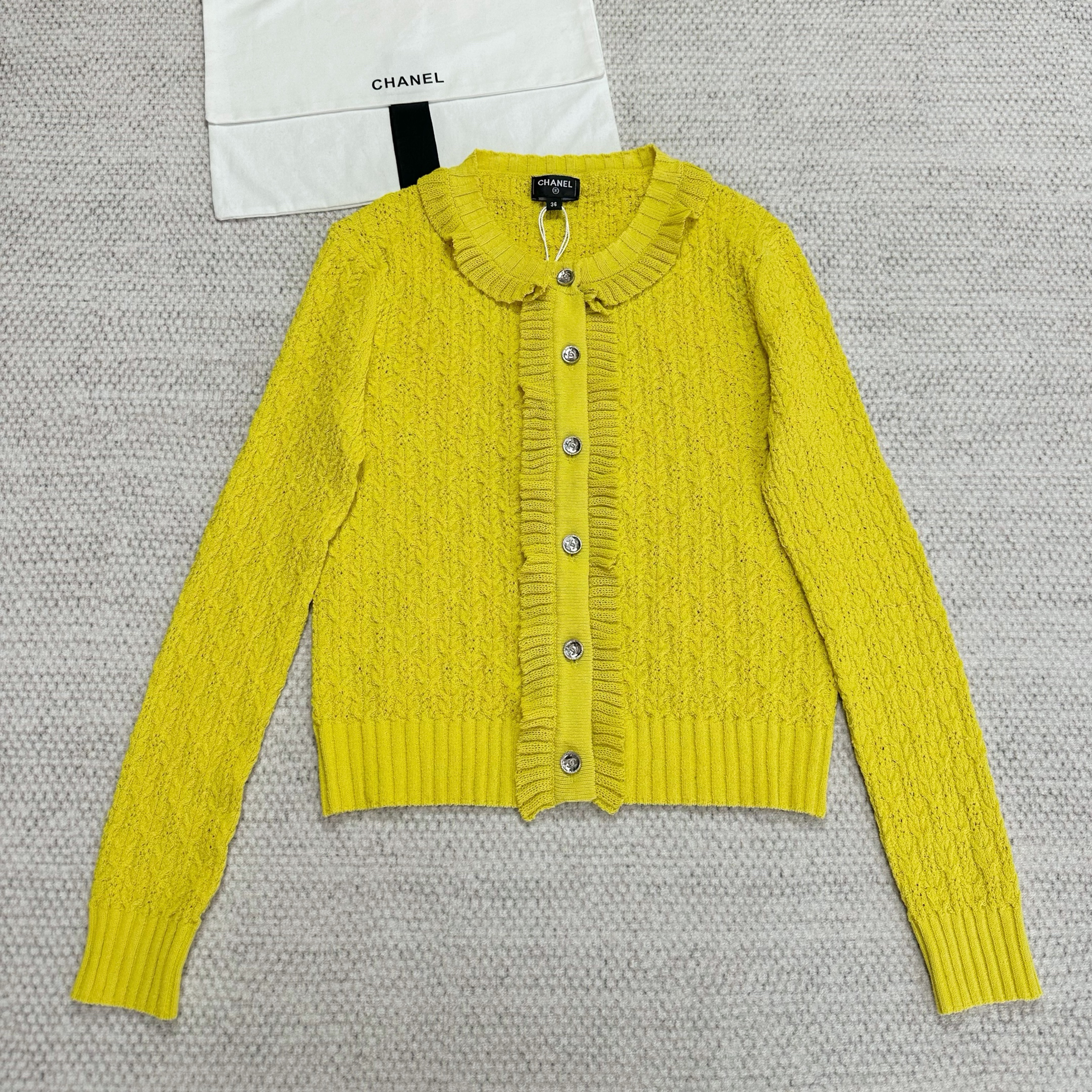 NIGO Chanel Women's Spring, Autumn And Winter Solid Color Lace Round Neck Cotton Long Sleeve Knitted Cardigan Ngvp #nigo1434