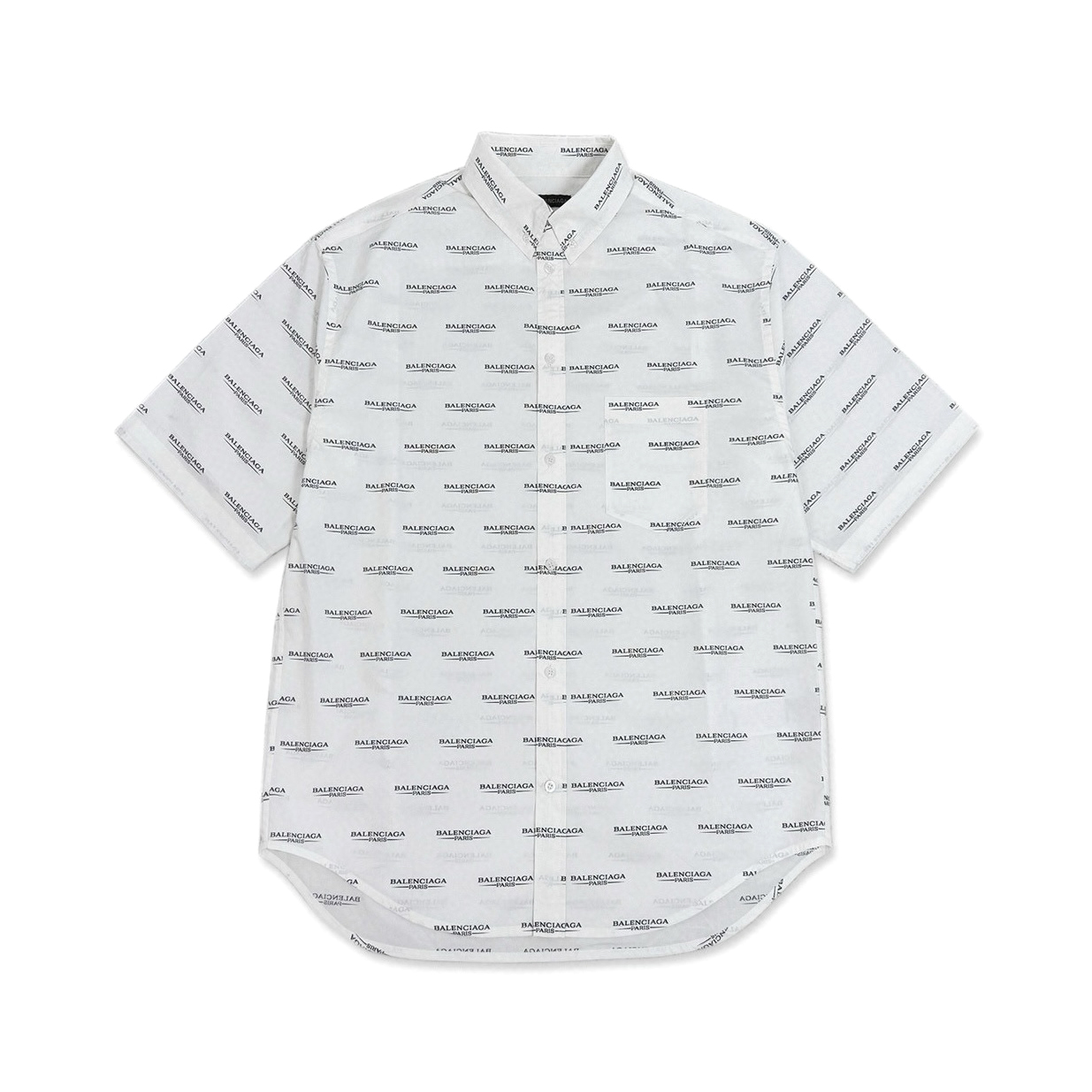 NIGO Balenciaga Men's Summer Solid Color Letter Print Single Breasted Short Sleeve Shirt #nigo76361