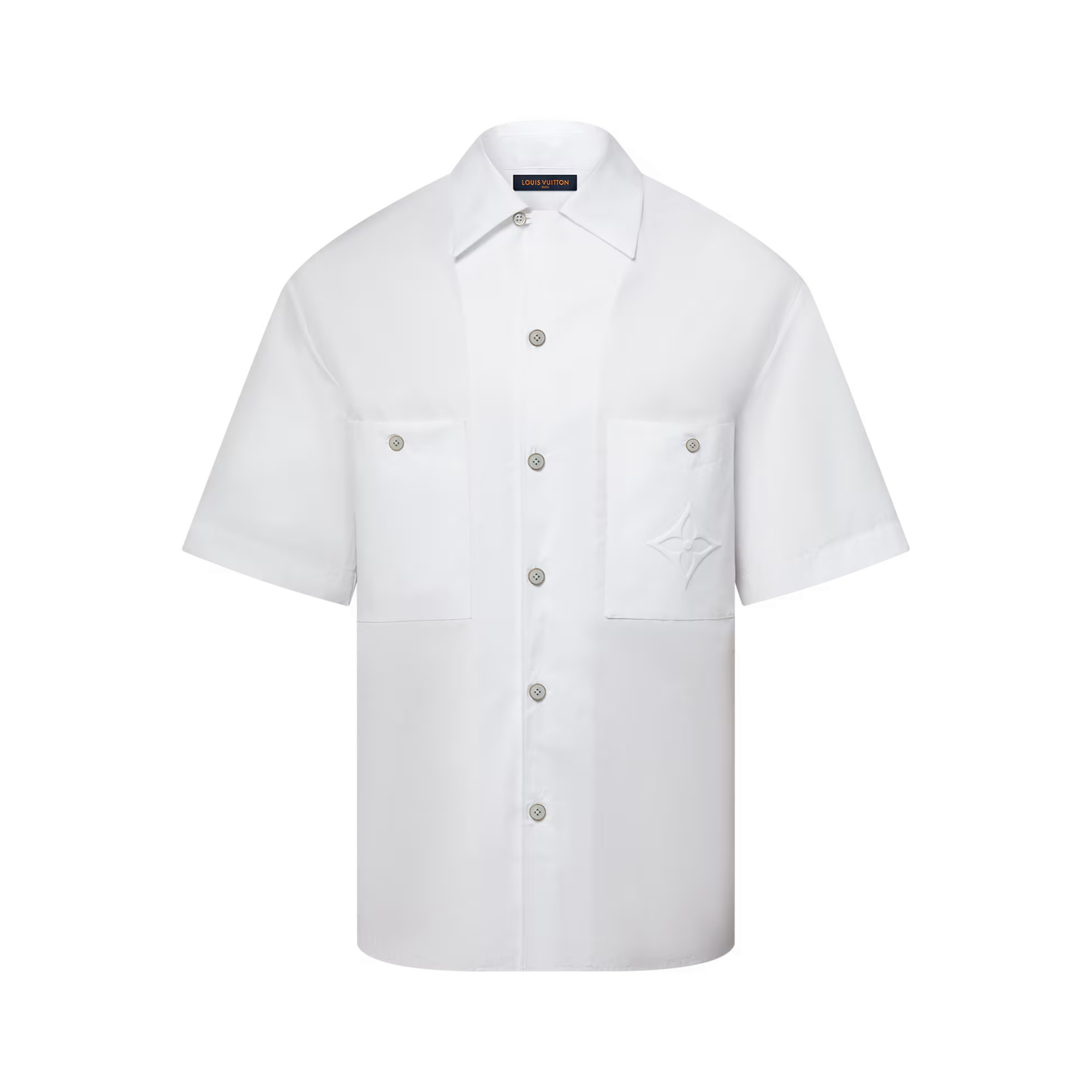 NIGO Louis Vuitton Men's Spring/Summer Solid Color Single-Breasted Logo Printed Short Sleeve Shirt #nigo76375