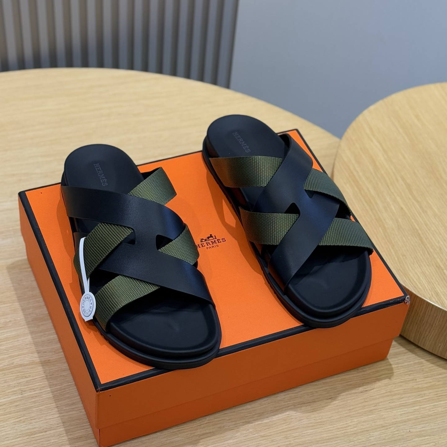 NIGO Hermes Men's Summer Solid Color Leather Suede Patchwork Sandals Slippers Shoes #nigo76385