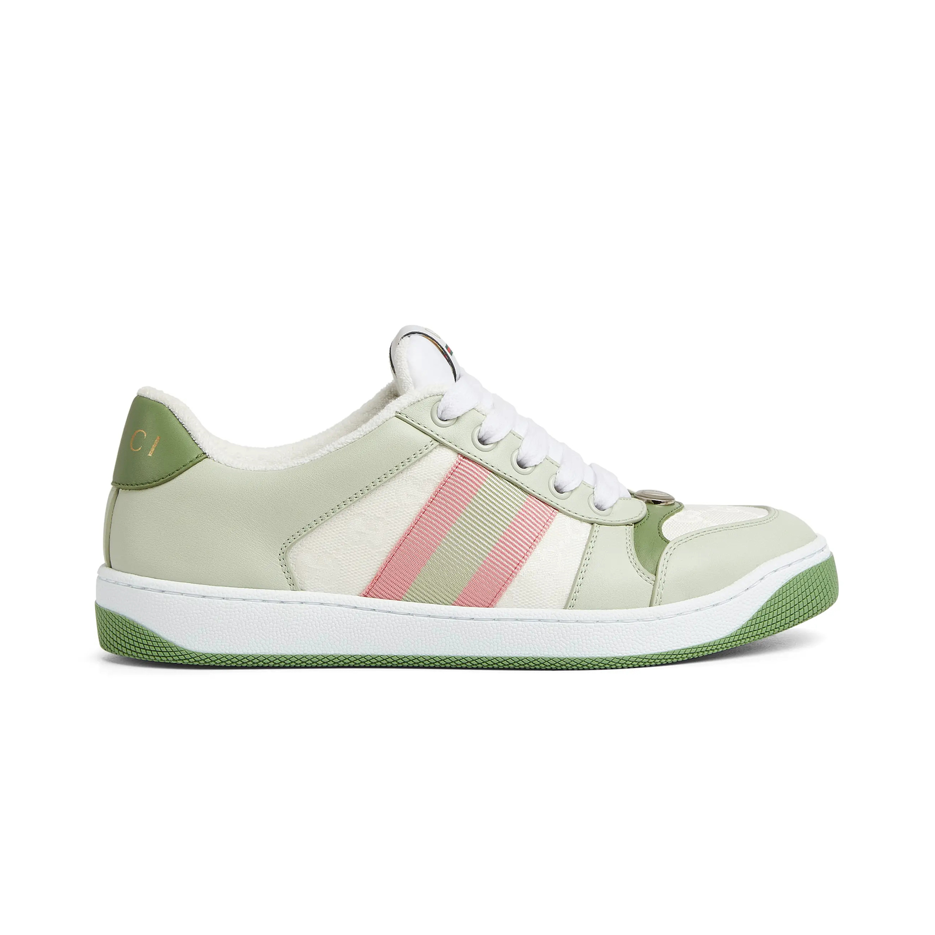 NIGO Gucci Women's Round Toe Comfort Screener Collection Embellished Webbing Thick Sole Low Top Sneakers Shoes #nigo76363