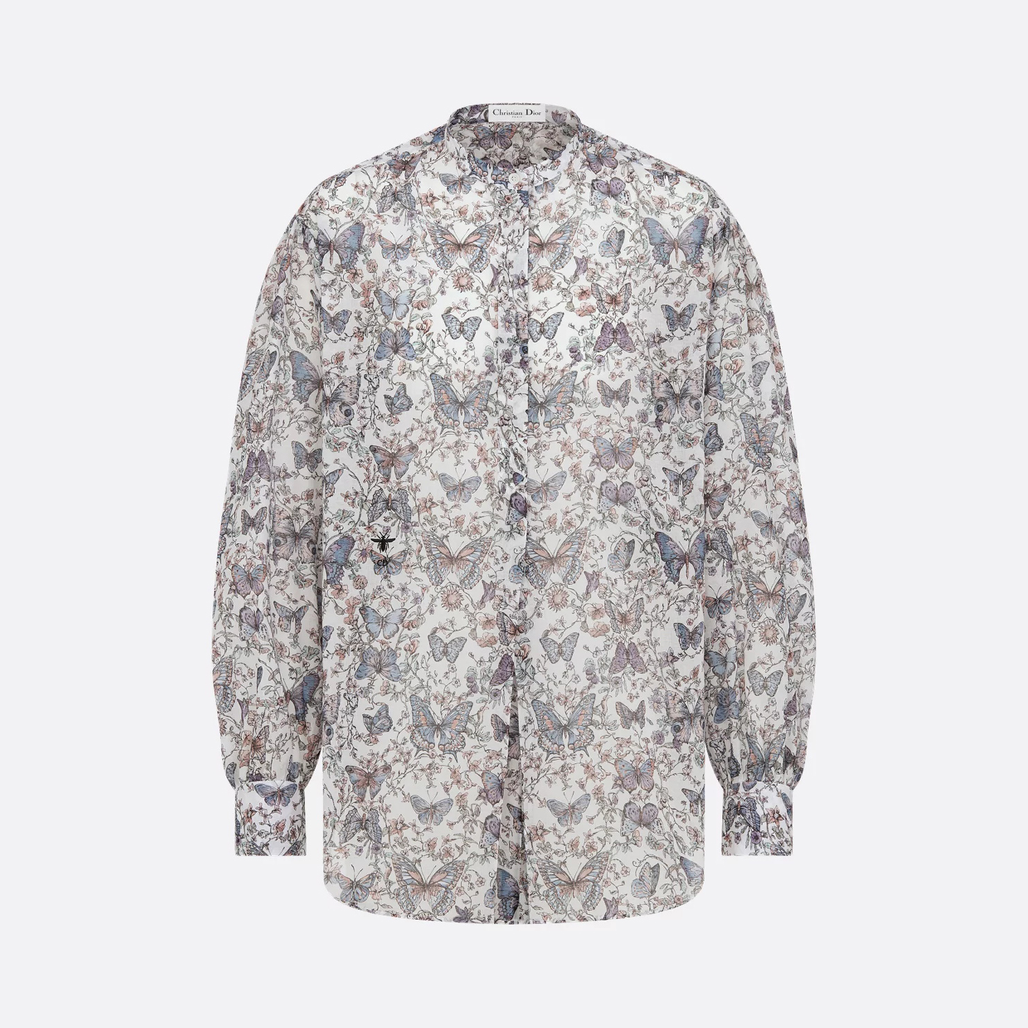 NIGO Dior Women's Spring And Summer Butterfly Pattern Print Single Breasted Cotton Long Sleeved Shirt #nigo76365