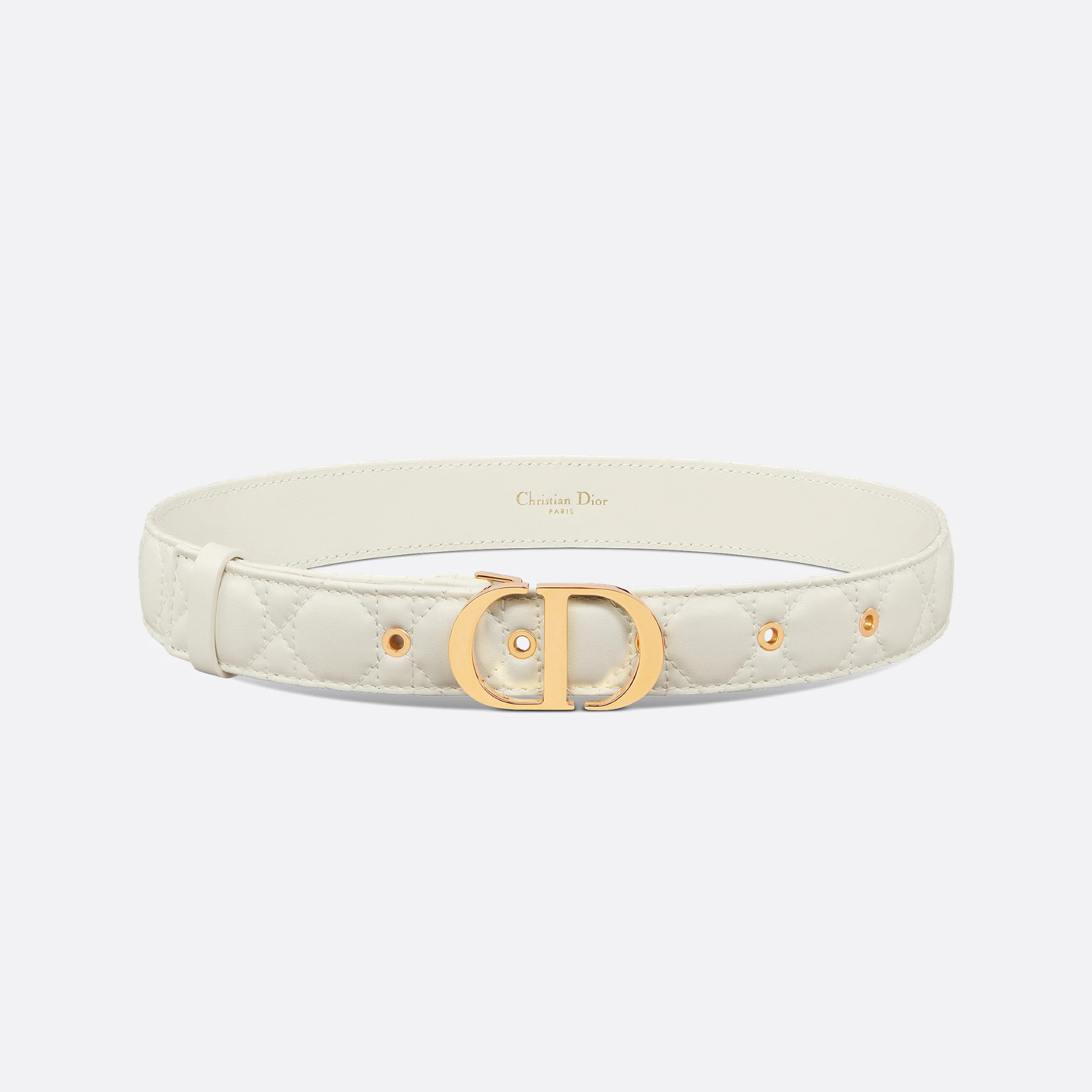 NIGO Dior Women's Embroidered Diamond Check Brass Buckle Solid Color Cow Leather Belt #nigo76369