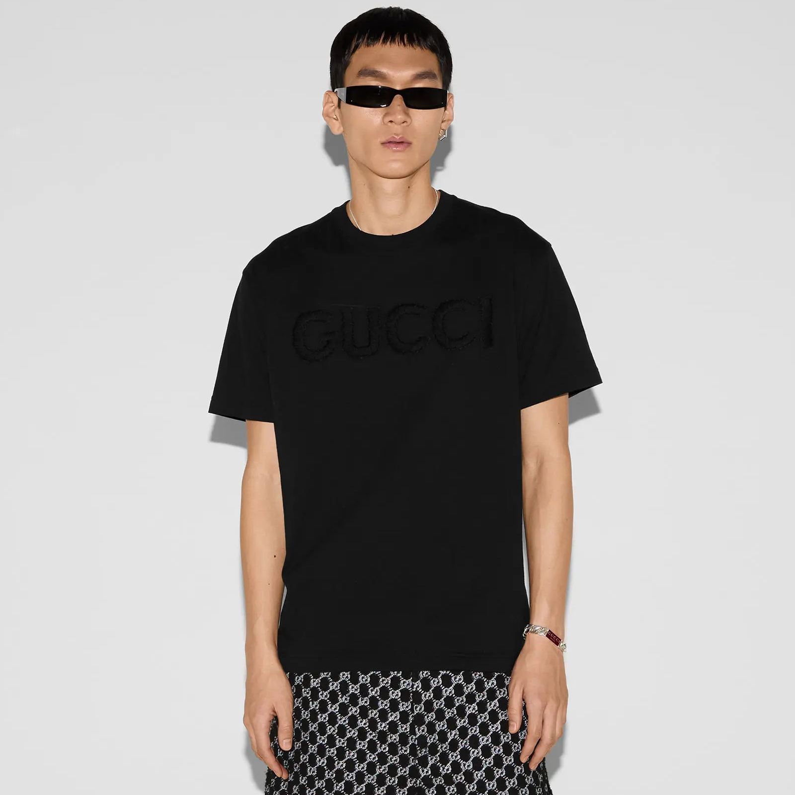 NIGO Gucci Men's Summer Solid Color Embroidered Letter Print Round Neck Cotton Short Sleeve T-Shirt #nigo76389