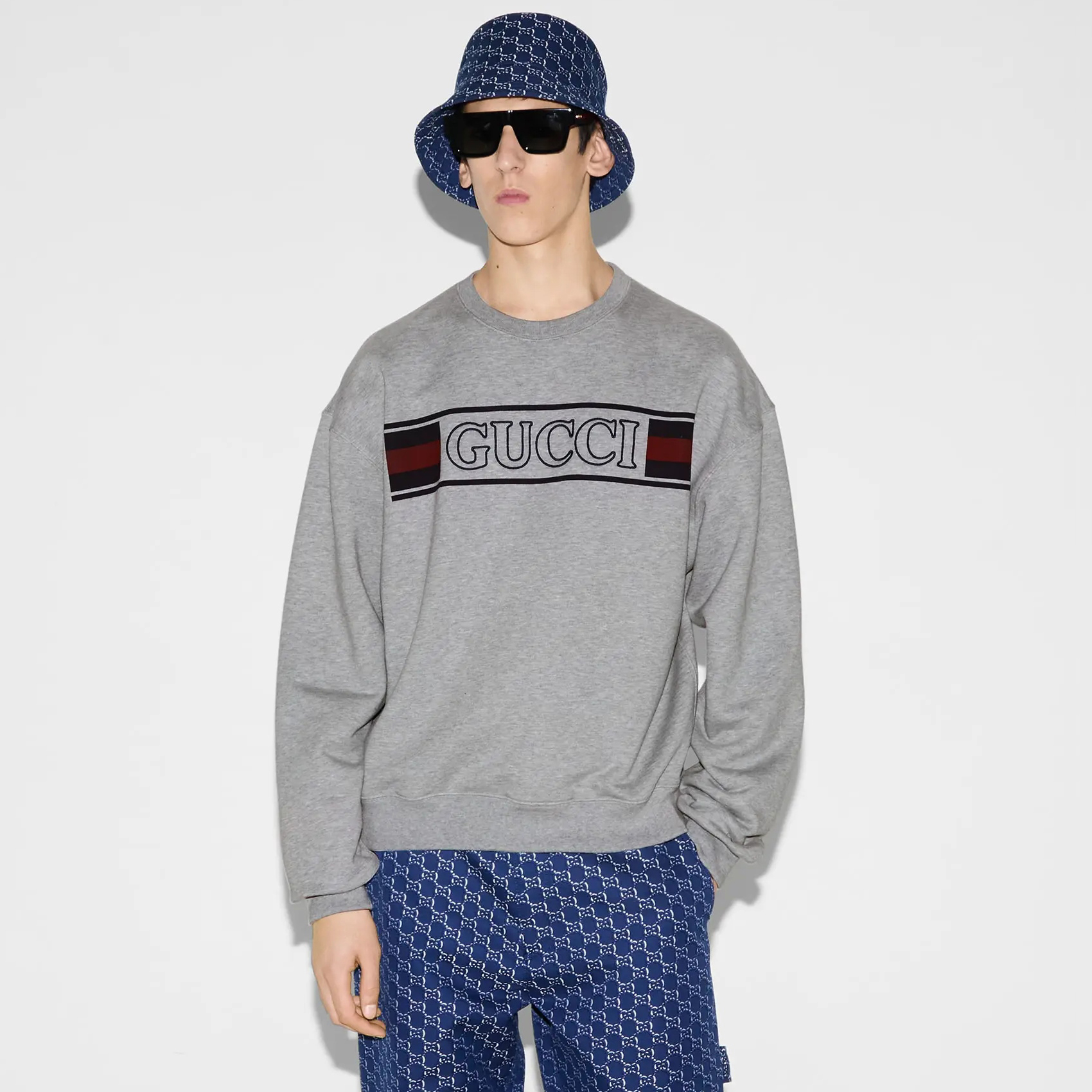 NIGO Gucci Men's Spring and Summer Solid Color Letter Printed Cotton Round Neck Long Sleeve Sweatshirt #nigo76391