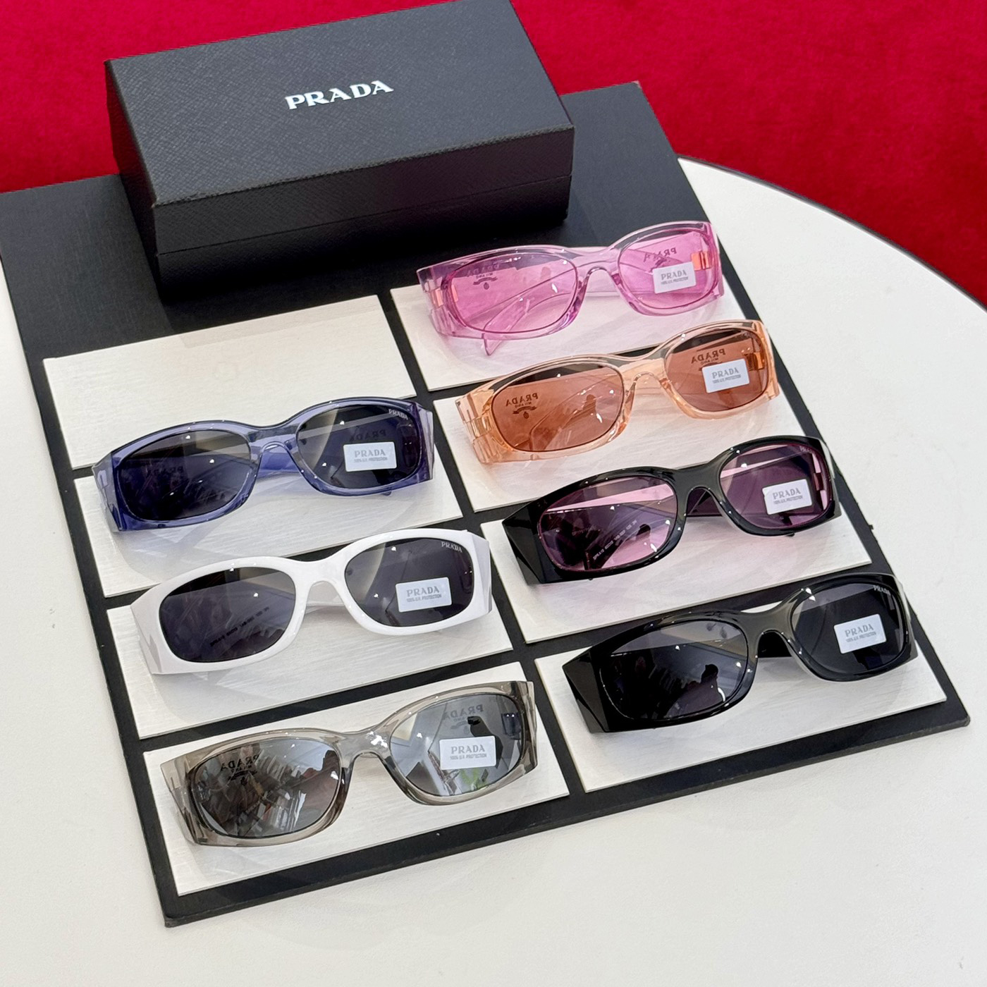 NIGO Prada Women's Logo Solid Color Acetate Irregular Shape Sunglasses Eyeglasses Glasses #nigo76399