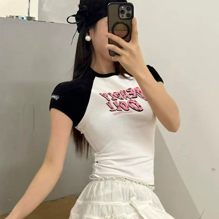 NIGO Chrome Hearts Women's Summer Colorblocked Letter Printed Cotton Round Neck Short Sleeve T-Shirt #nigo76414