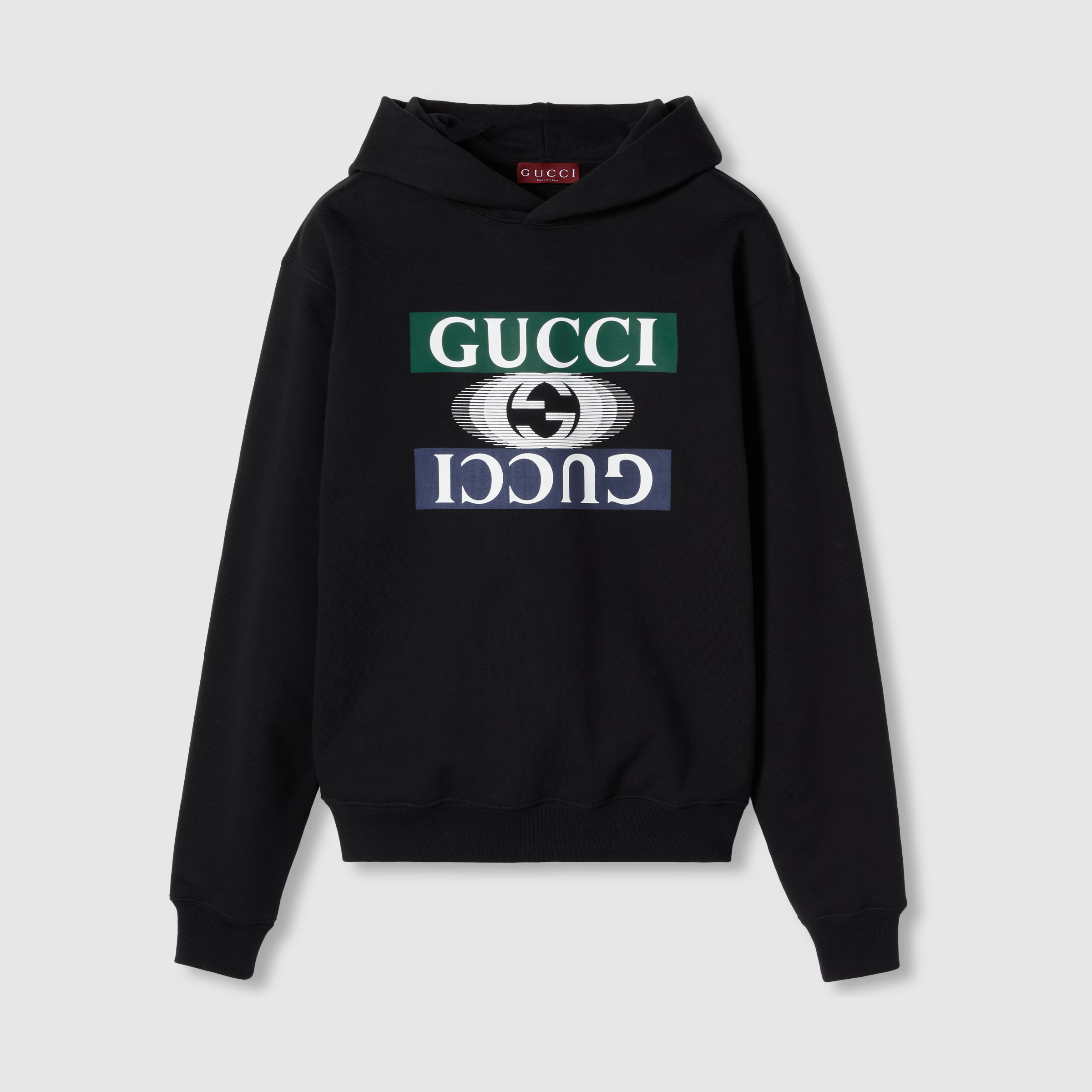 NIGO Gucci Cotton Jersey Hooded Sweatshirt Men'S Spring Autumn Fashion Pullover Hoodie Black Logo Print Hooded Sweatshirt #nigo81152
