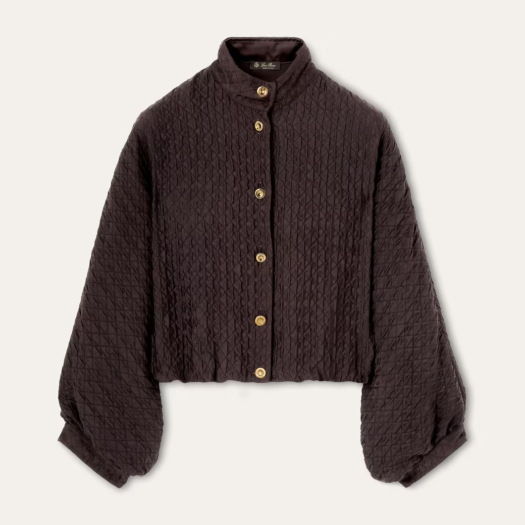 NIGO Loro Piana Women's Spring And Autumn Mulberry Silk Standing Collar Solid Color Bat Sleeve Benedetta Jacket Ngvp #nigo1444