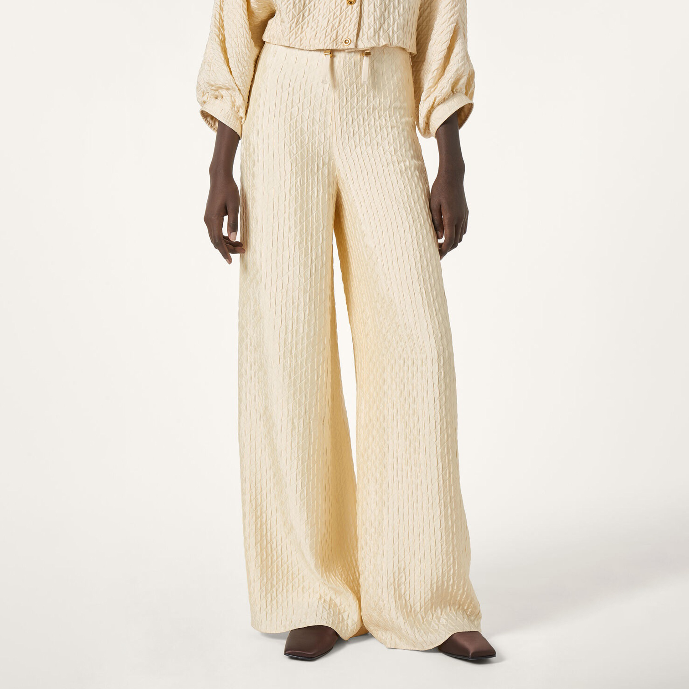 NIGO Loro Piana Women's Spring And Summer Quilted Silk Pants Fashion Casual Temperament Drawstring Straight Casual Trousers Ngvp #nigo1483