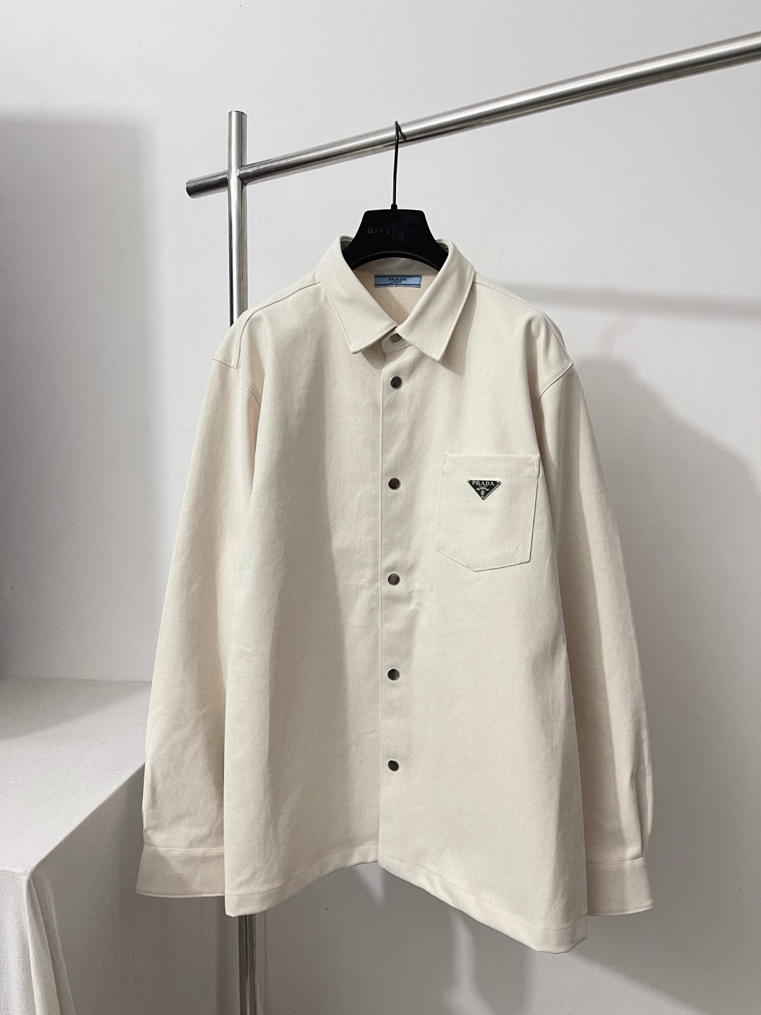 NIGO Prada Men's Spring And Fall Solid Color Single Breasted Long Sleeved Denim Shirt Jacket #nigo73899
