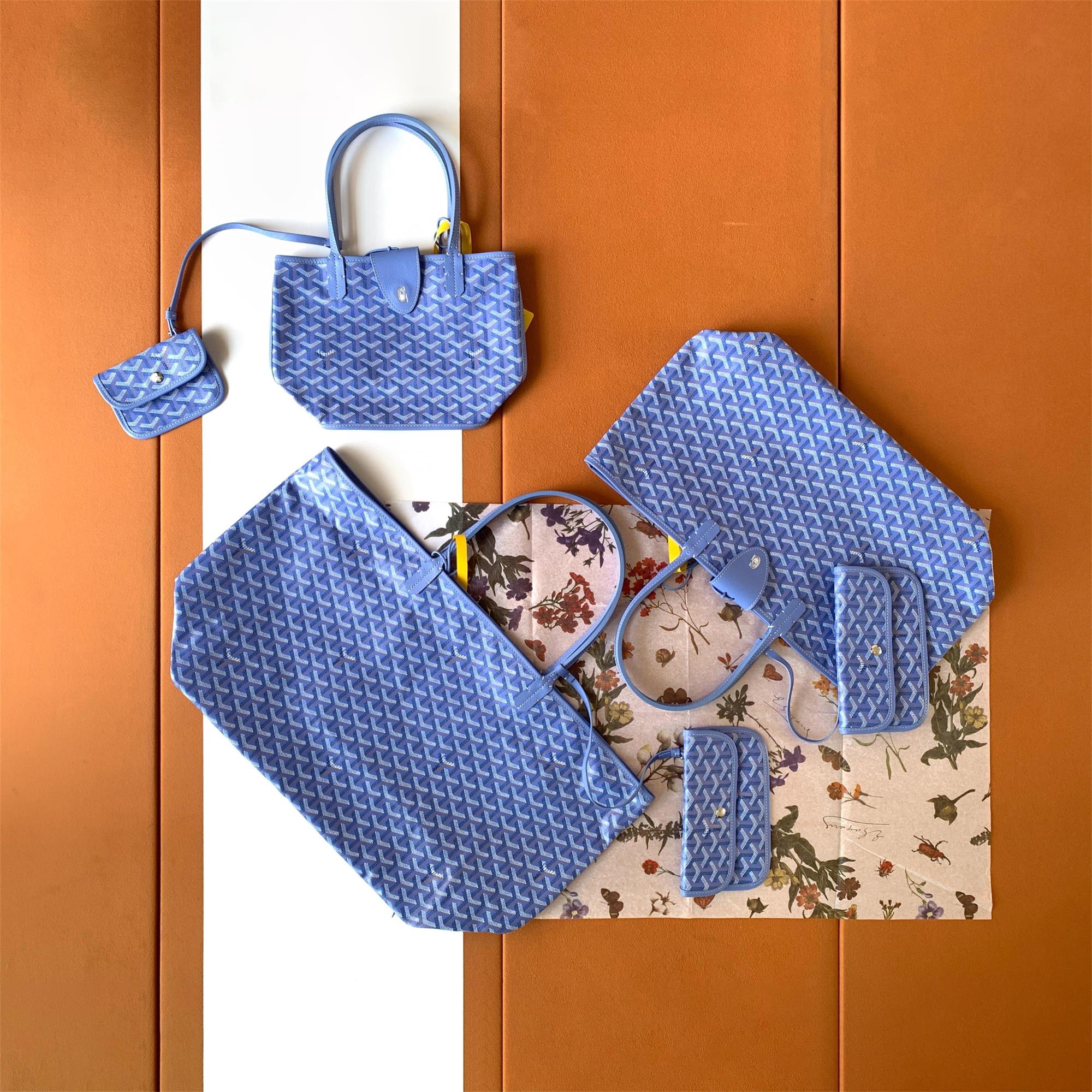 NIGO GOYARD Saint Louis Women's Solid Color Y Printing Double Sided Canvas Spell Cowhide Shopping Bag Tote Bags #nigo76436