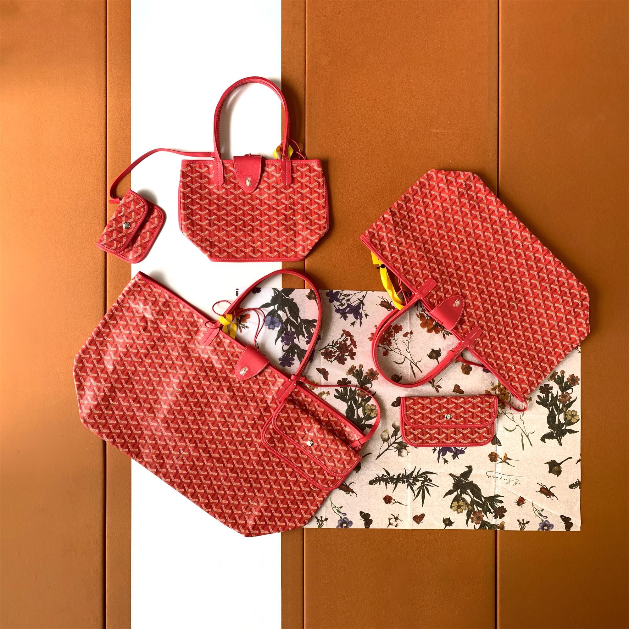 NIGO GOYARD Saint Louis Women's Solid Color Y Printing Double Sided Canvas Spell Cowhide Shopping Bag Tote Bags #nigo76436