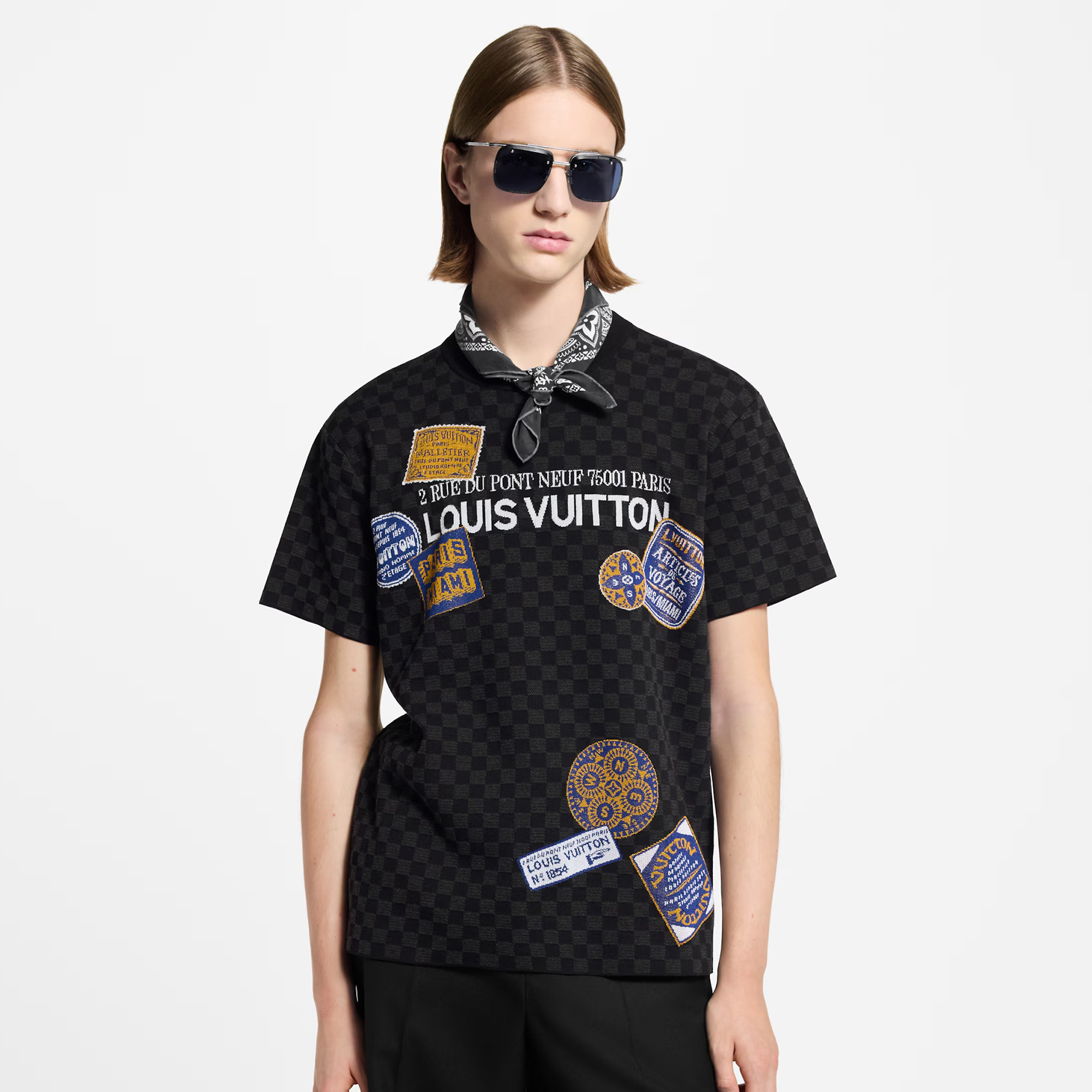 NIGO Louis Vuitton Men's Summer Graphic Printed Crew Neck Knit Short Sleeve T-Shirt #nigo76454