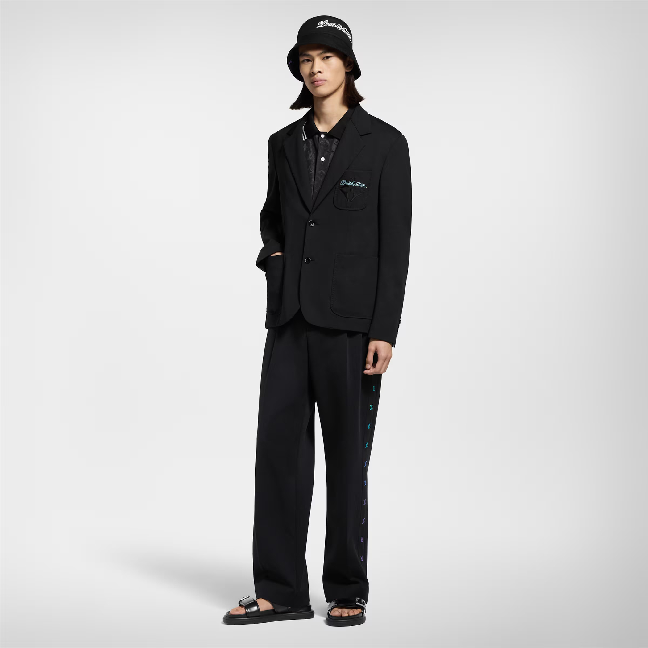 NIGO Louis Vuitton Men's Spring and Autumn Embroidery Letter Printing Solid Color Single Breasted Long Sleeve Blazer Jacket and Suit Pants Set #nigo76451