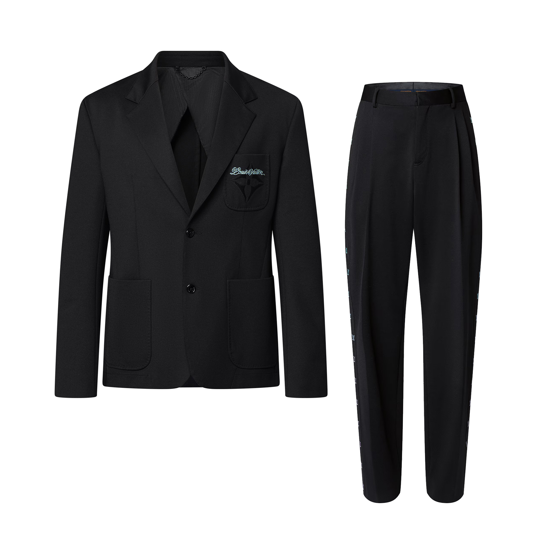 NIGO Louis Vuitton Men's Spring and Autumn Embroidery Letter Printing Solid Color Single Breasted Long Sleeve Blazer Jacket and Suit Pants Set #nigo76451