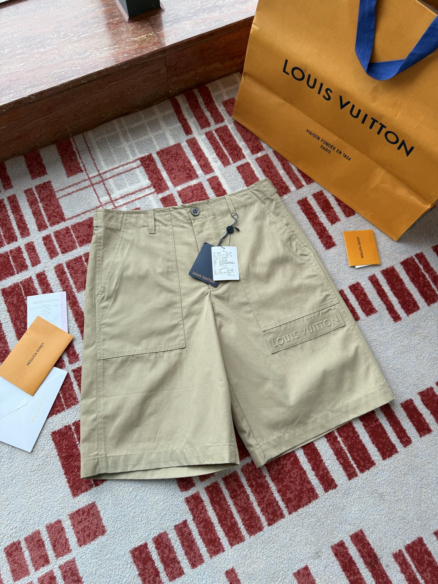 NIGO Louis Vuitton Men's and Women's Summer Solid Color Woven Letter Printed Cotton Casual Shorts #nigo76459