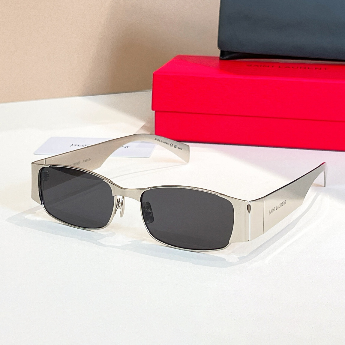 NIGO SAINT LAURENT Men's And Women's Solid Color Temples Monogrammed Square Sunglasses Glasses #nigo75826