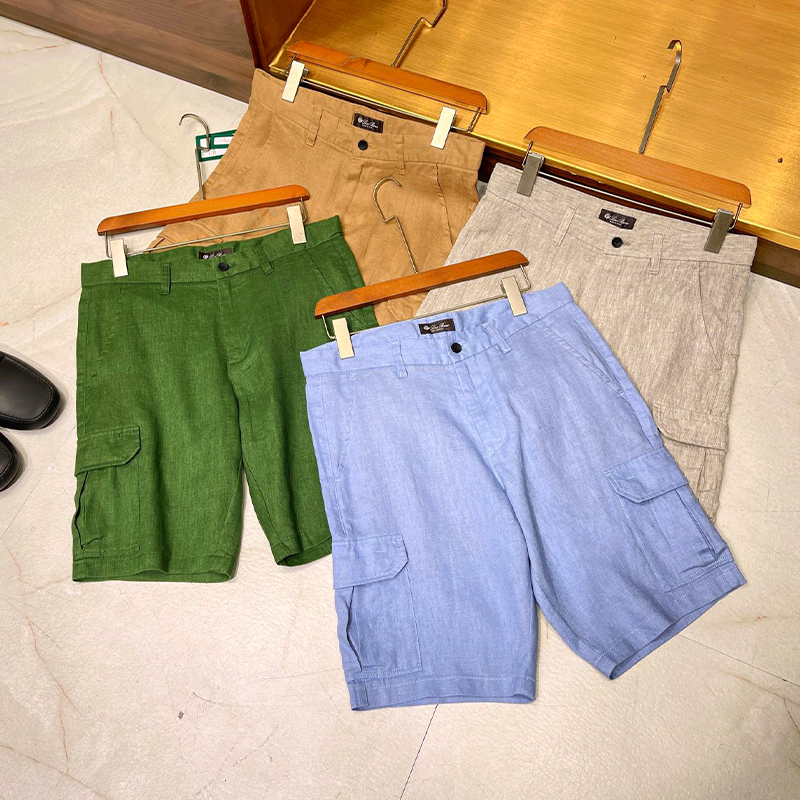 NIGO Loro Piana Men's Summer Fashion Retro Solid Linen Multi Pocket Casual Fit Workwear Shorts Ngvp #nigo8512