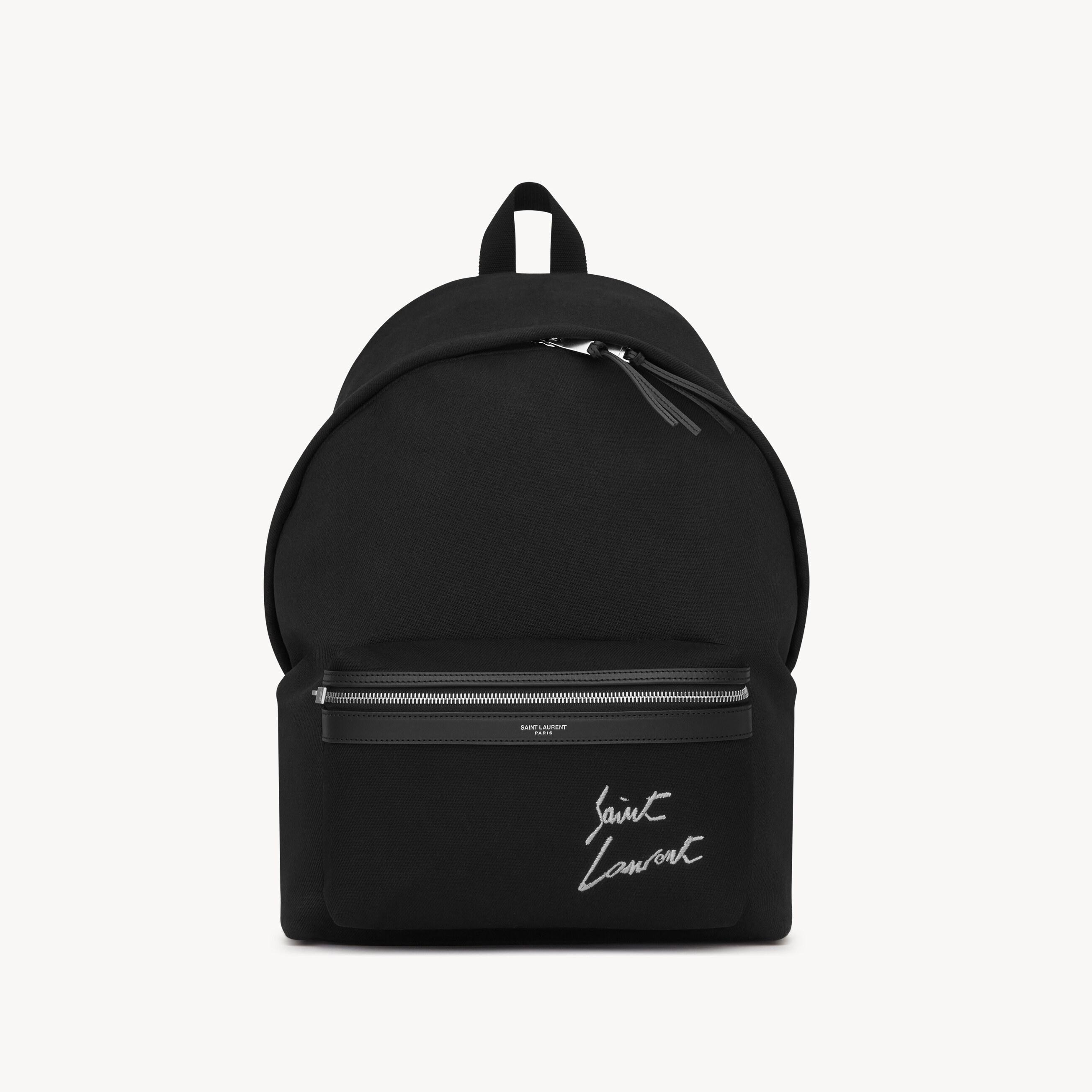 NIGO CITY Saint Laurent Embroidered Letter Fabric Leather Panel Backpack Schoolbag Bag Bags #nigo76462