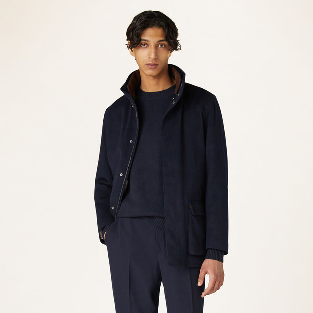 NIGO Loro Piana Men's Spring And Fall Standing Collar Zipper Casual Winter Voyager Wool Long Sleeve Jacket Ngvp #nigo9363