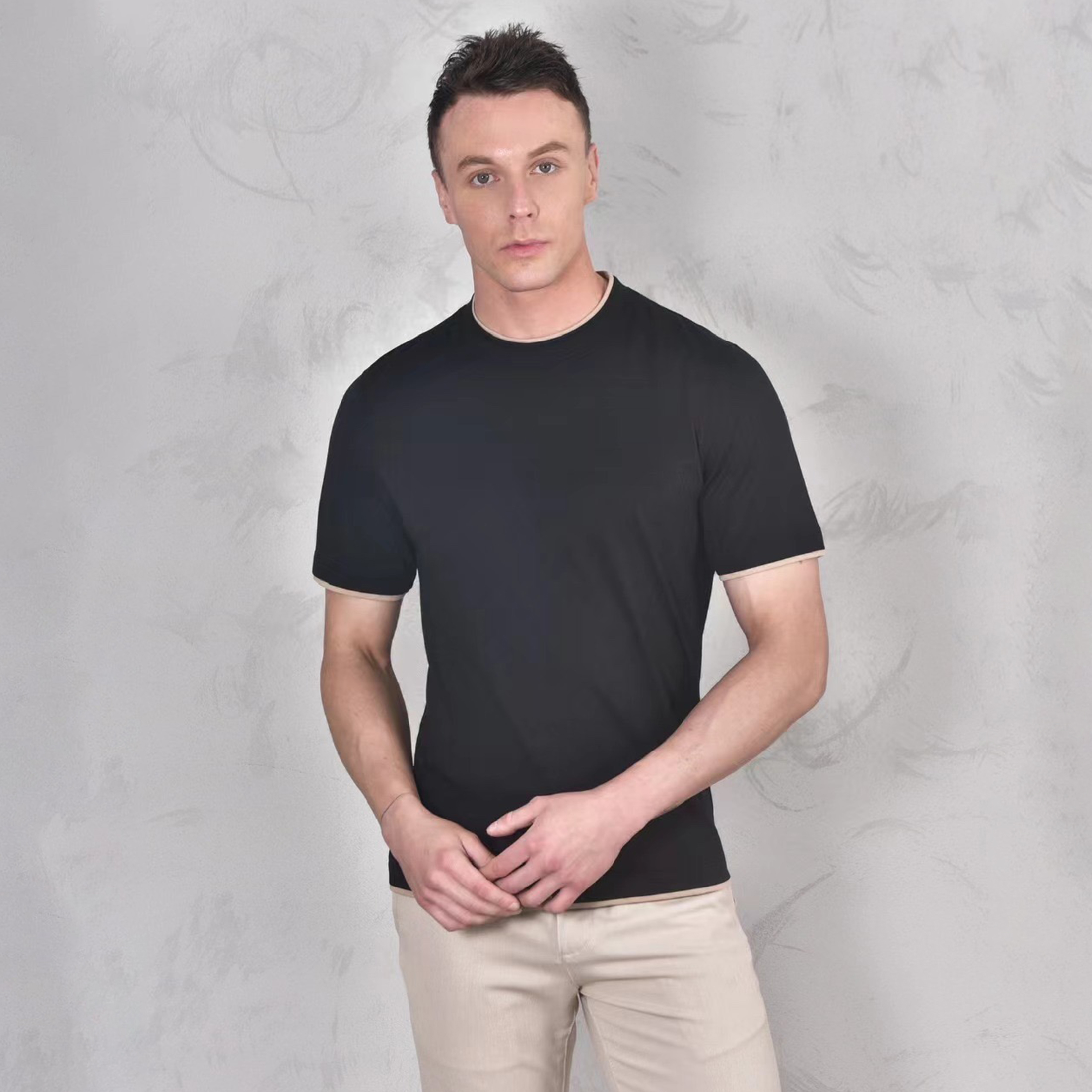 NIGO Brunello Cucinelli Men's Spring And Summer Fashion Trend Color Blocking Classic Short-sleeved Comfortable Positive Shoulder Round Neck T-shirt Tops #nigo99379