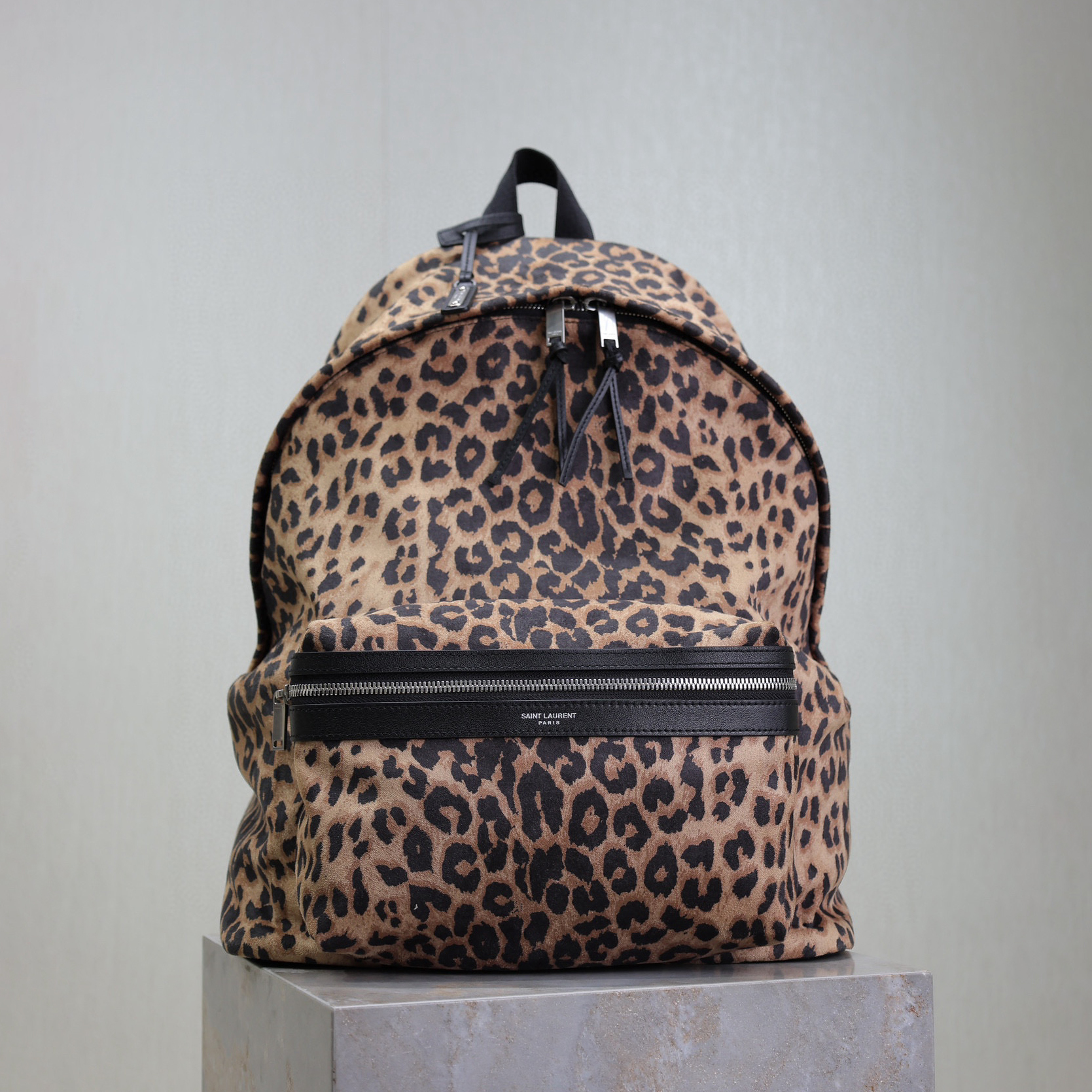 NIGO CITY Saint Laurent Embroidered Letter Fabric Leather Panel Backpack Schoolbag Bag Bags #nigo76462