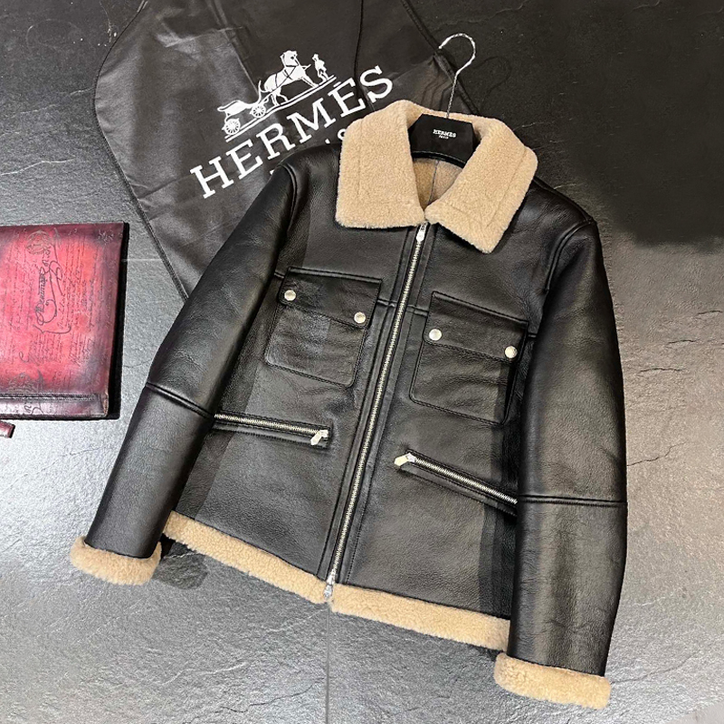 Hermes Lapel Zipper Fur Jacket Ngvp #nigo6884