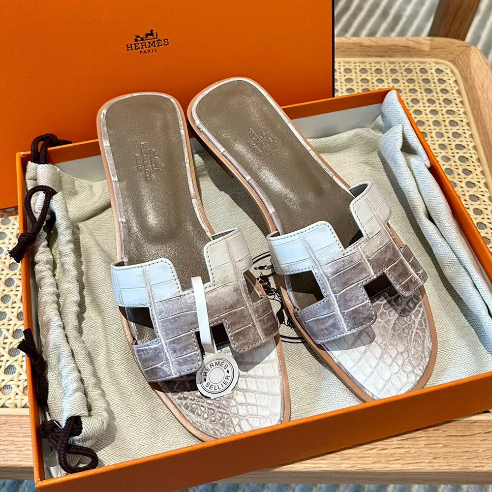 Hermes NIGO Leather Flat Bottomed Slippers shoes #nigo57675