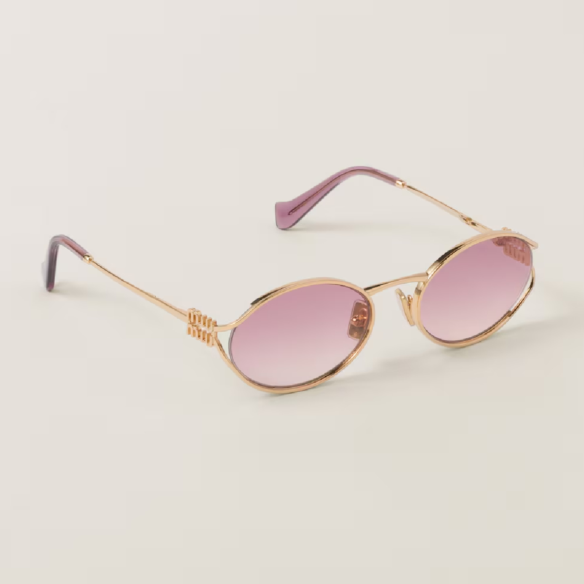 NIGO MiuMiu Men's and Women's Logo Metal Sunglasses Fashion Oval Lenses Gradient Colour Glasses Accessories  #nigo81154