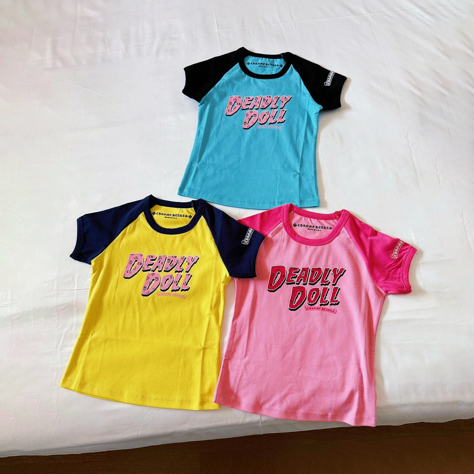 NIGO Chrome Hearts Women's Summer Colorblocked Letter Printed Cotton Round Neck Short Sleeve T-Shirt #nigo76414