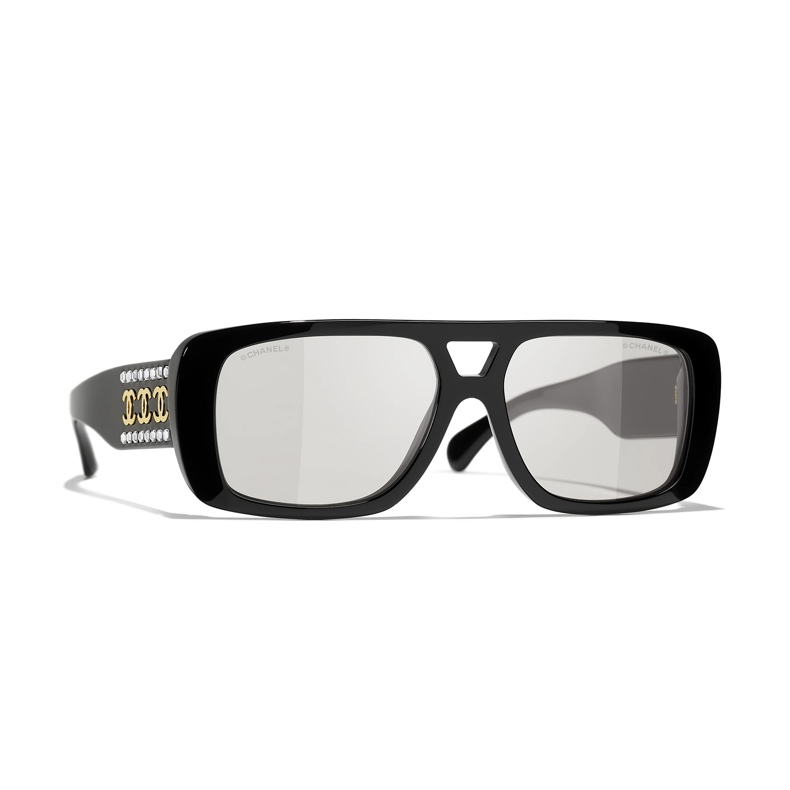 NIGO Chanel Women's Solid Color Simple Mirror Legs Logo Design Square Sunglasses Eyeglasses Glasses #nigo75945