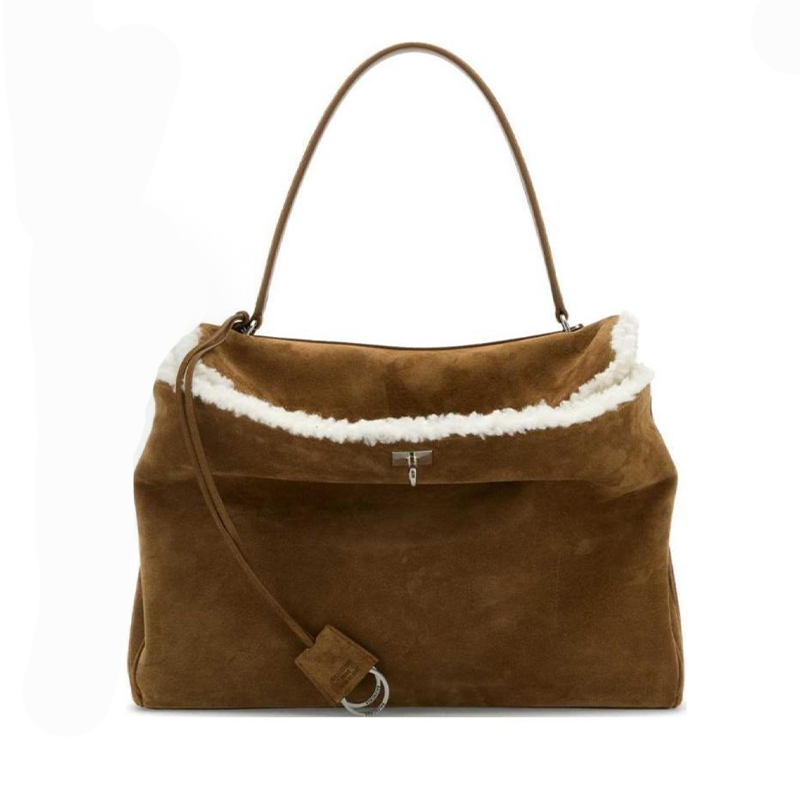 NIGO Balenciaga Women's Retro Solid Color Fashion Suede Shoulder Bag Casual Tote Bags Bags 7897442ABAD2590 Ngvp #nigo9552