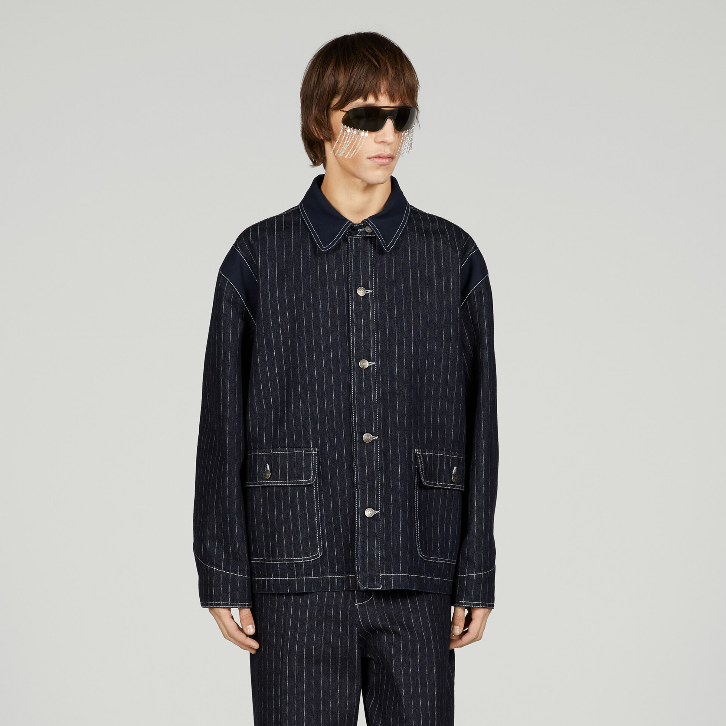 Gucci NIGO Man Striped Casual Denim Jacket Ngvp #nigo6363