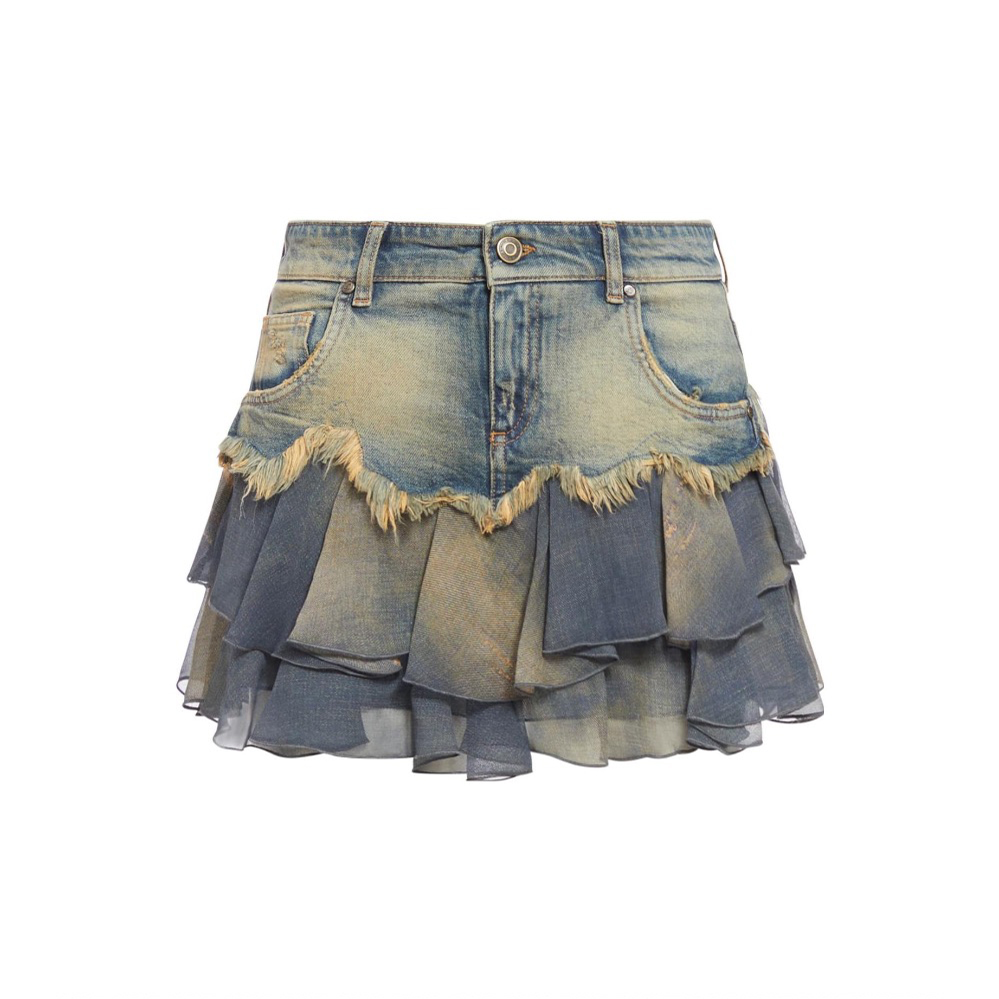 NIGO Woman Summer Blue Denim Stitching Half Skirt Ngvp #nigo6127