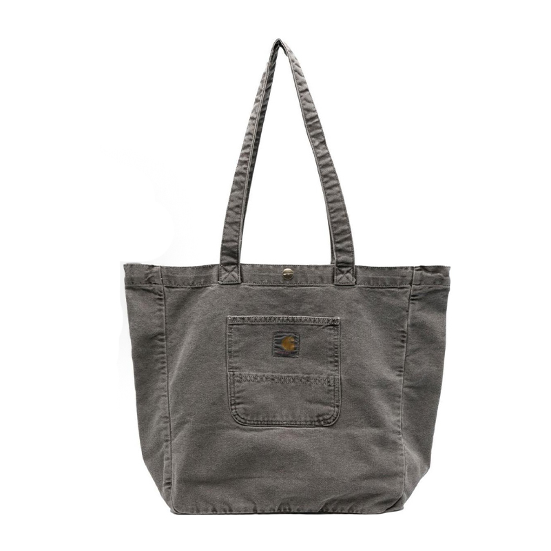 NIGO Carhartt WIP Men Women Retro Logo Washed Work Style Cotton Canvas Shoulder Handbag Casual Tote Bag Ngvp #nigo8659