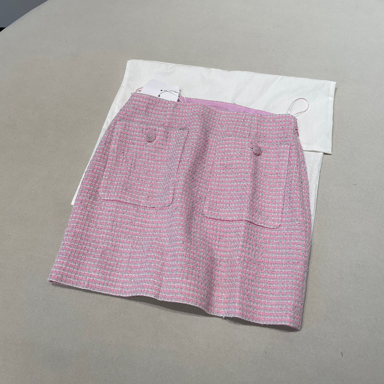 NIGO Chanel Women's Spring/Summer Plaid Solid Color Cotton High Street Fit Casual Half Skirt Ngvp #nigo1459